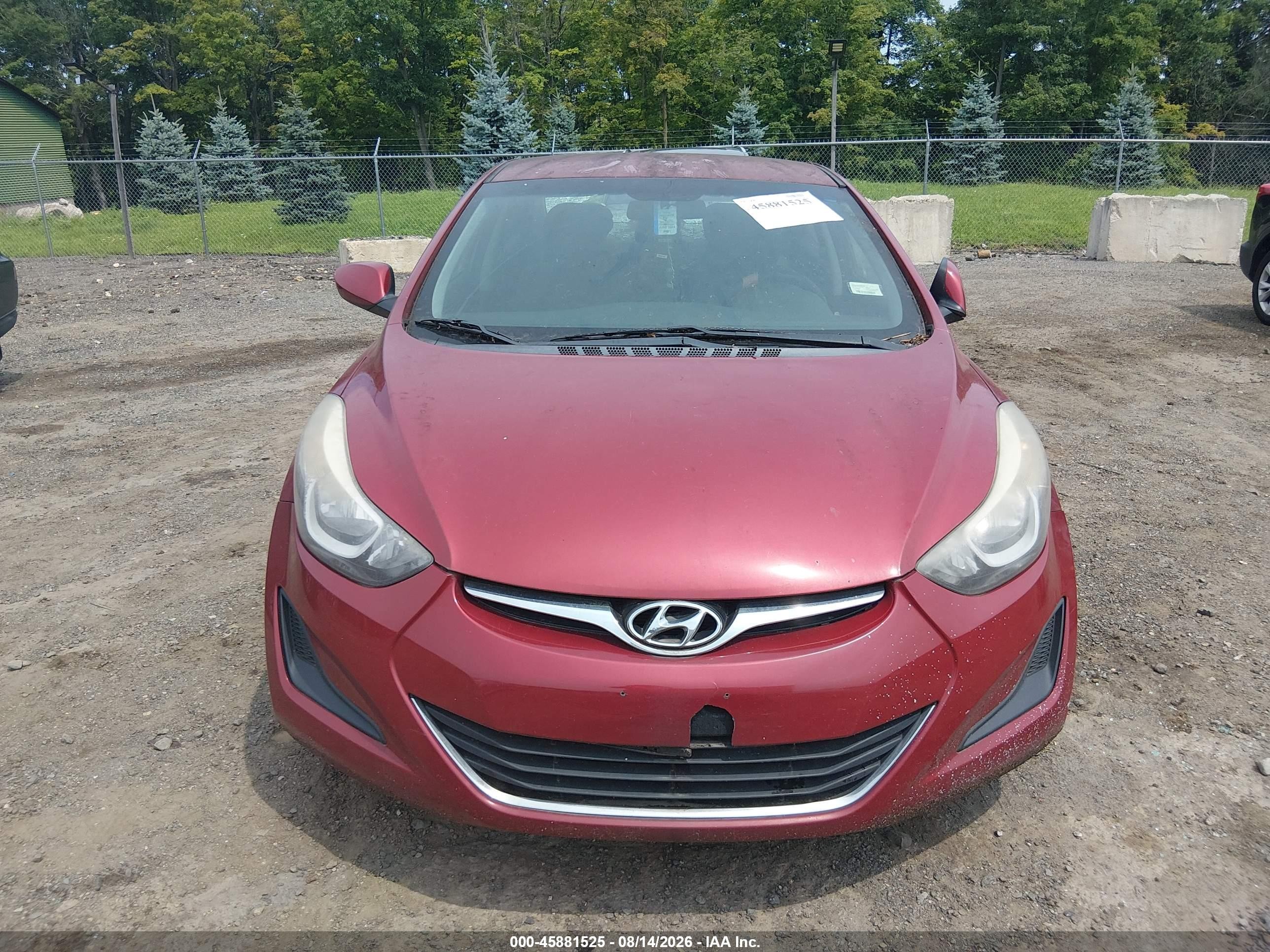 2014 Hyundai Elantra Se Red vin: 5NPDH4AE2EH511666