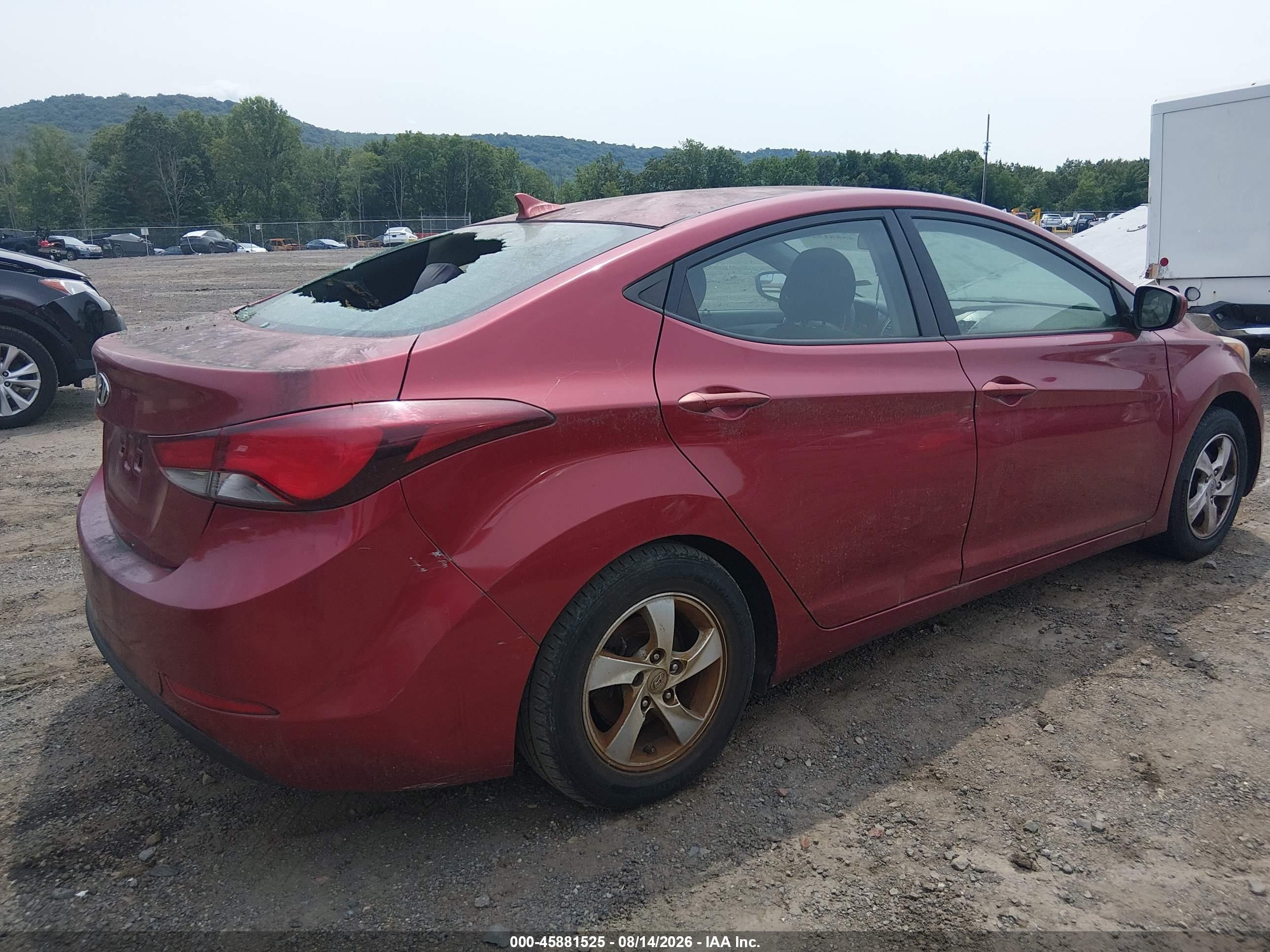 2014 Hyundai Elantra Se Red vin: 5NPDH4AE2EH511666
