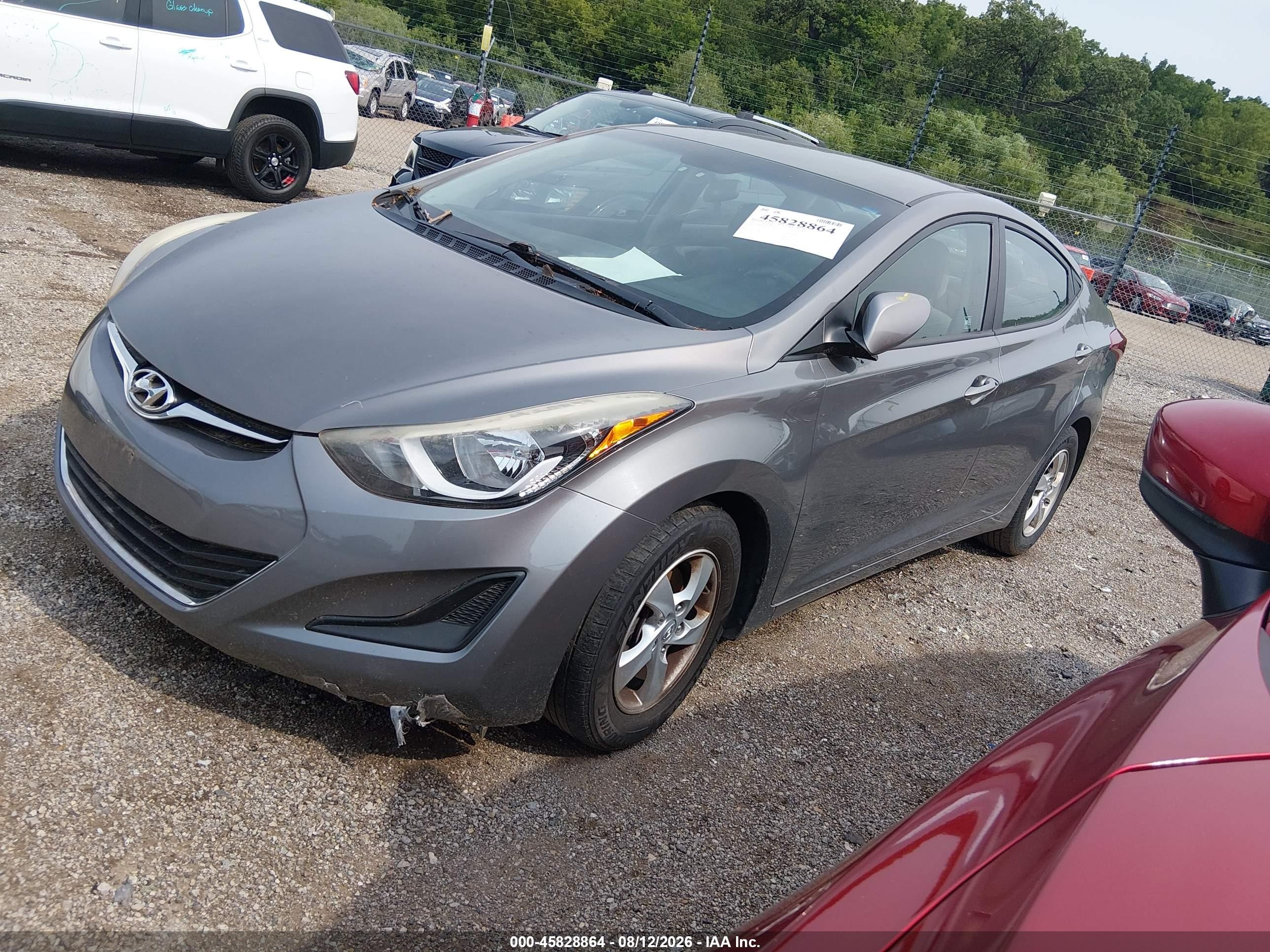 2014 Hyundai Elantra Se Gray vin: 5NPDH4AE2EH521842