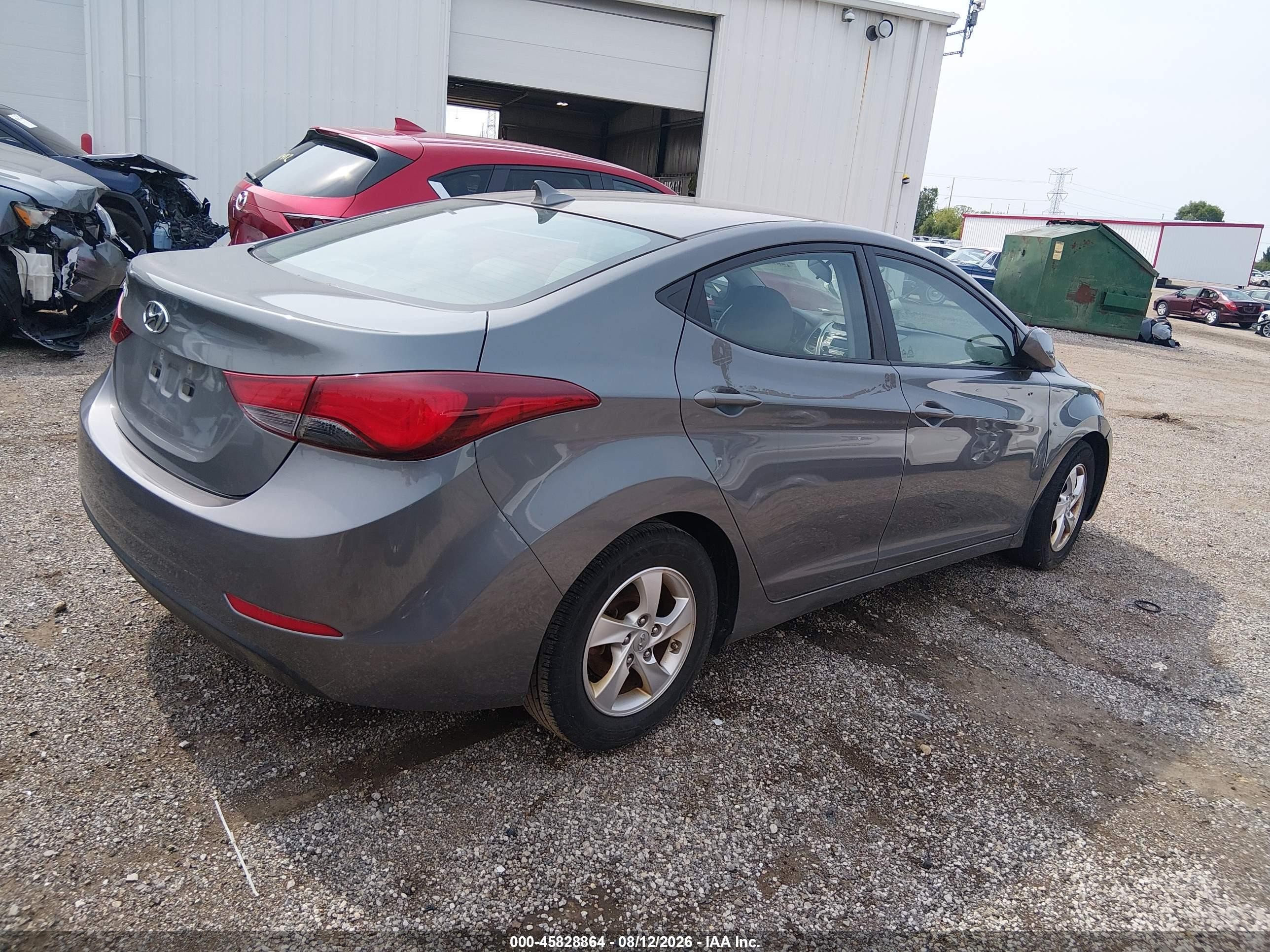 2014 Hyundai Elantra Se Gray vin: 5NPDH4AE2EH521842