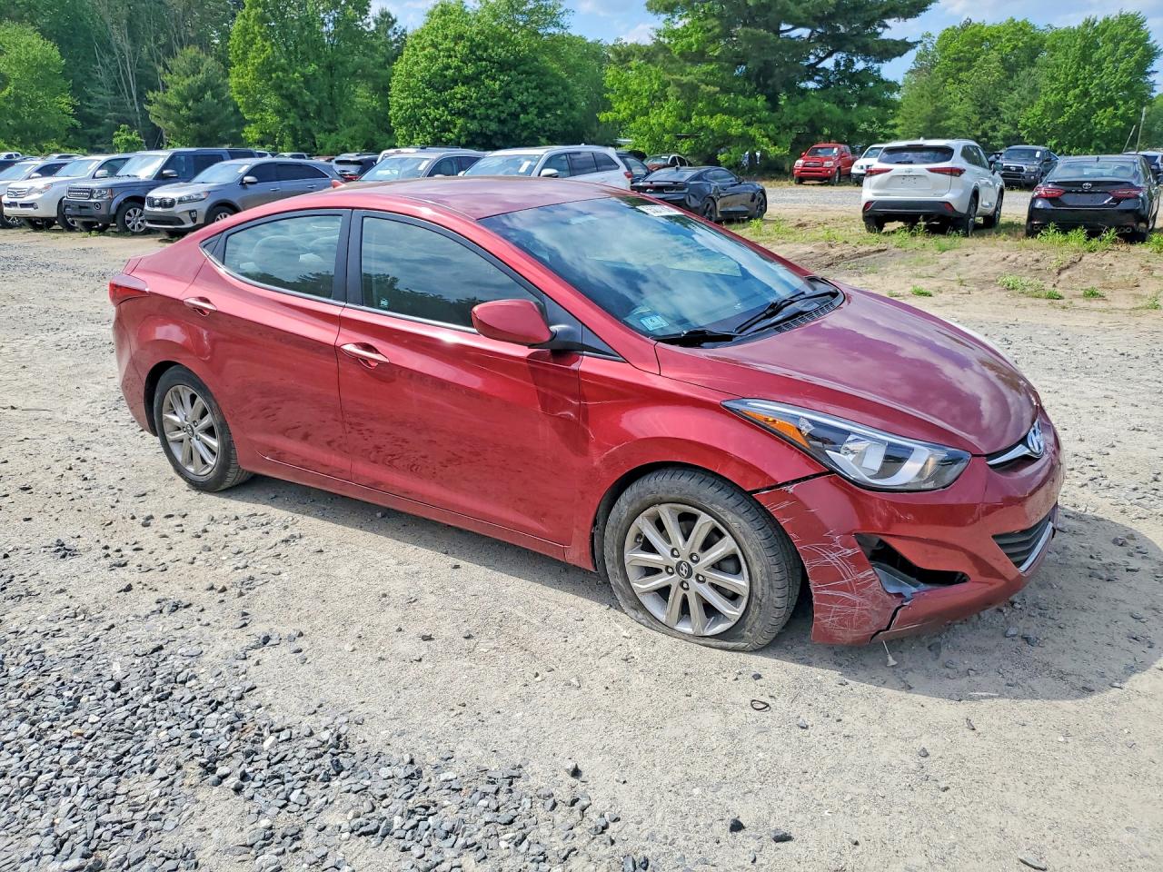 2014 Hyundai Elantra Se Red vin: 5NPDH4AE2EH532484