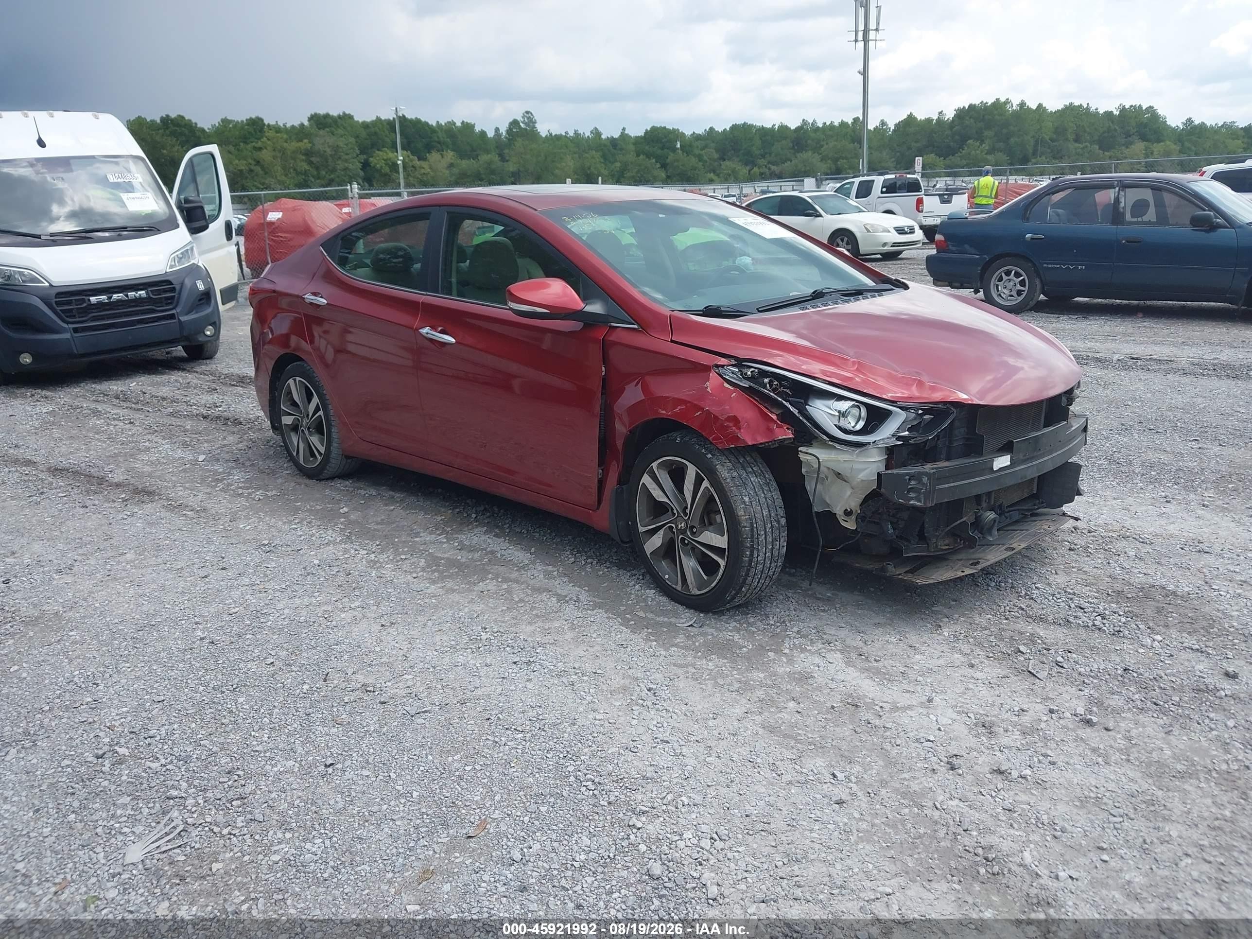 2014 Hyundai Elantra Limited Red vin: 5NPDH4AE2EH533537