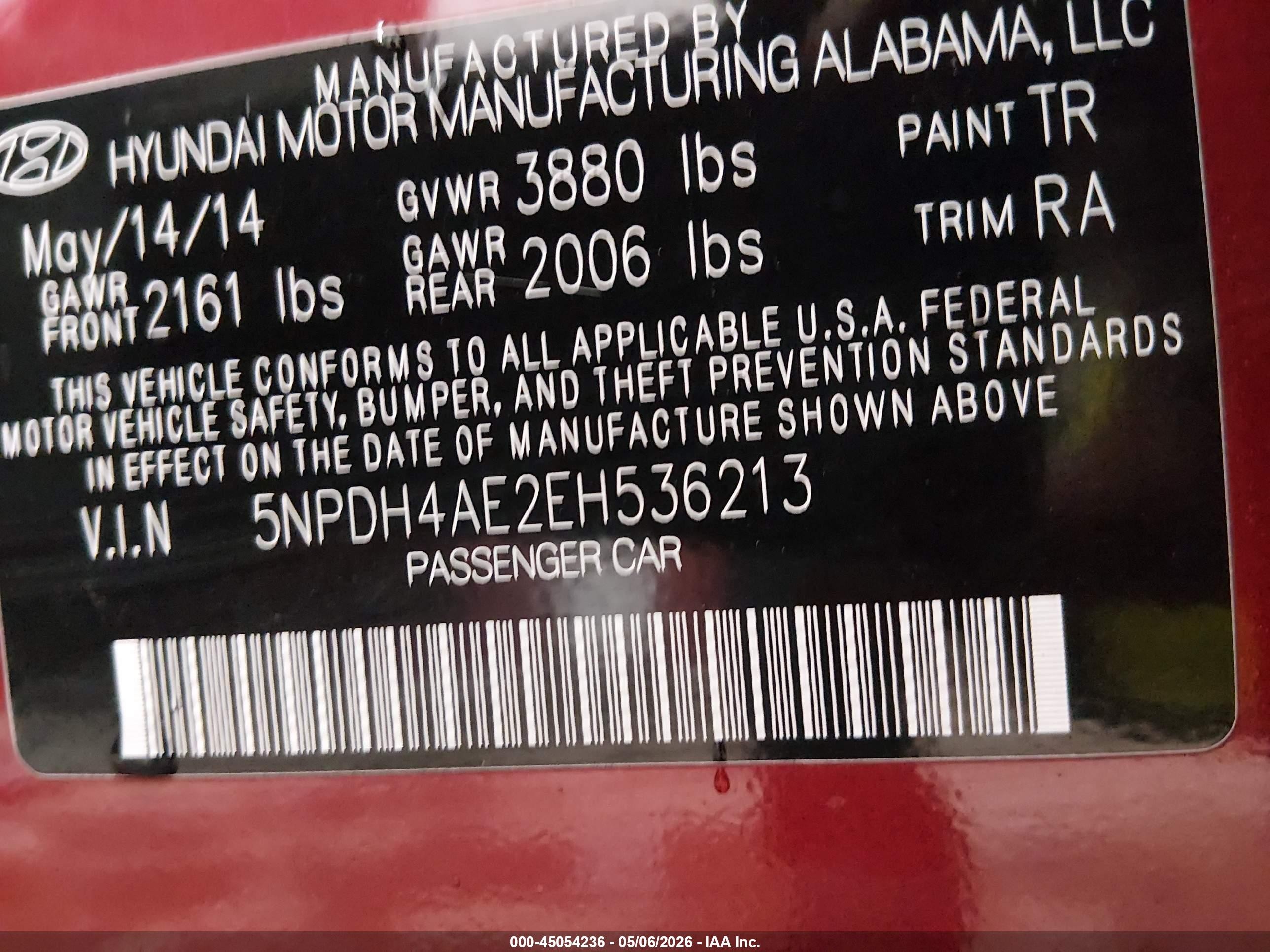 2014 Hyundai Elantra Se Maroon vin: 5NPDH4AE2EH536213