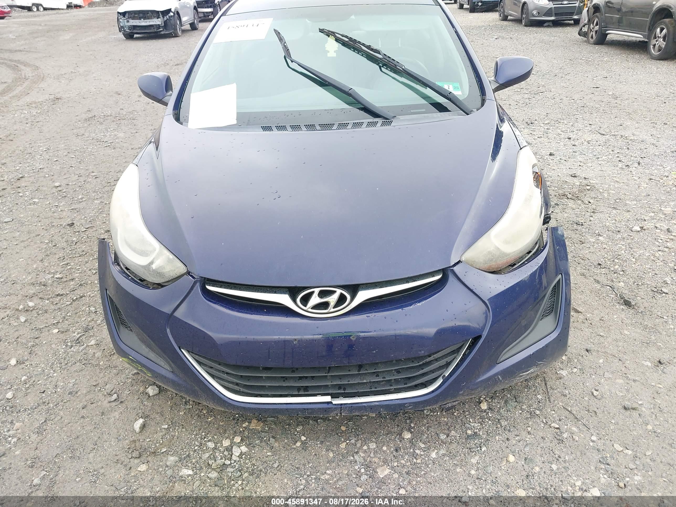 2014 Hyundai Elantra Se Blue vin: 5NPDH4AE2EH537717