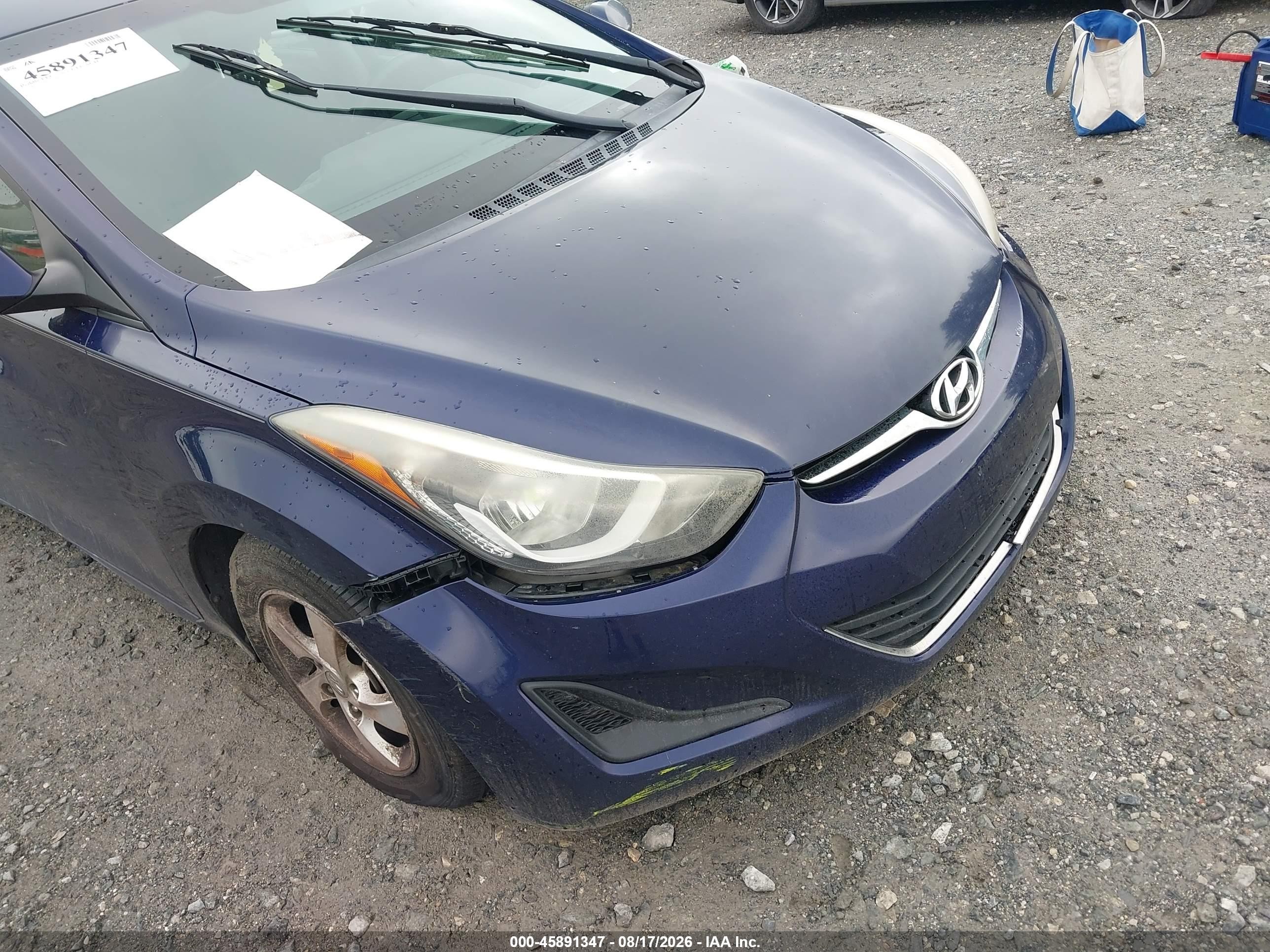 2014 Hyundai Elantra Se Blue vin: 5NPDH4AE2EH537717