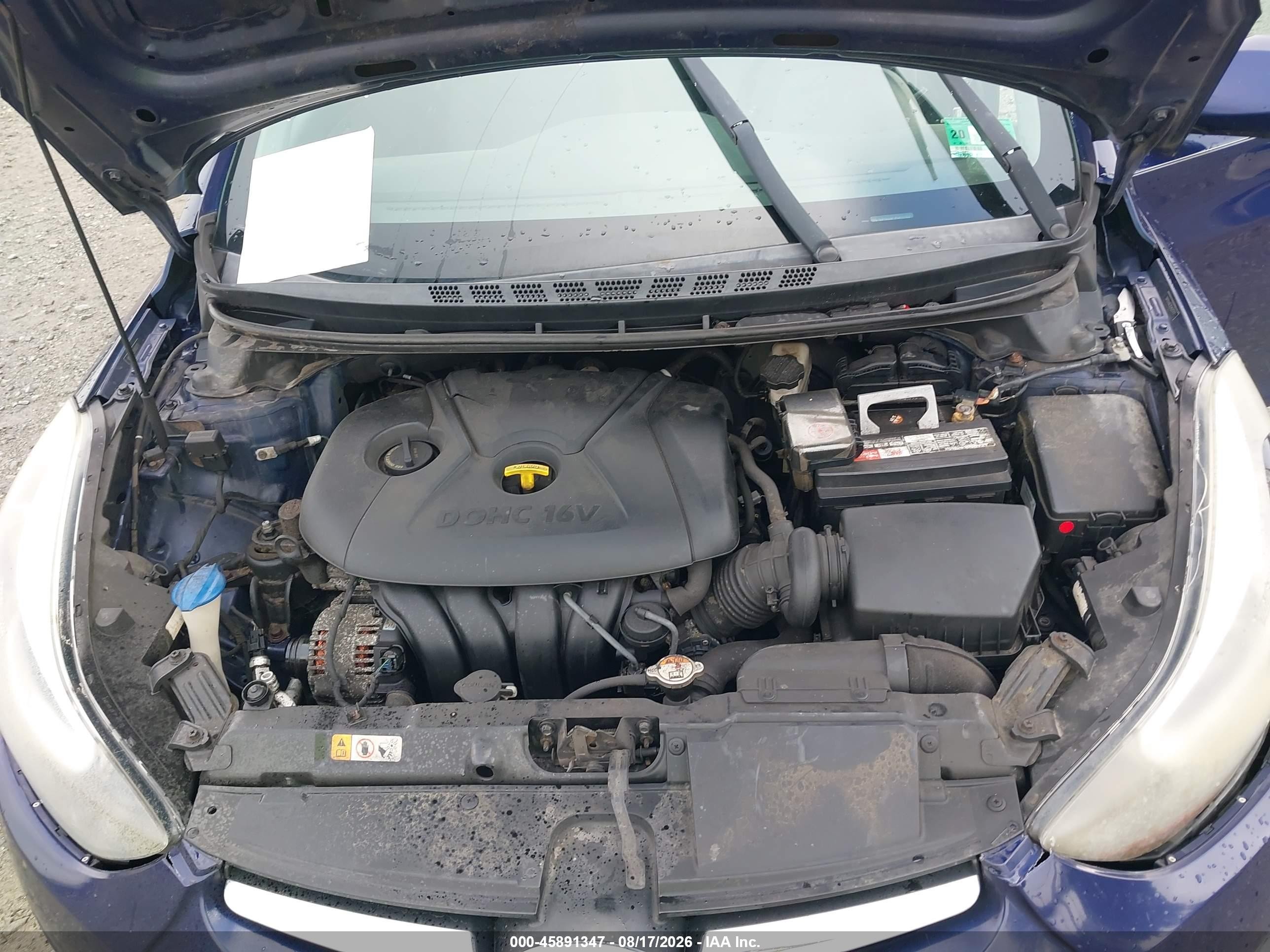 2014 Hyundai Elantra Se Blue vin: 5NPDH4AE2EH537717