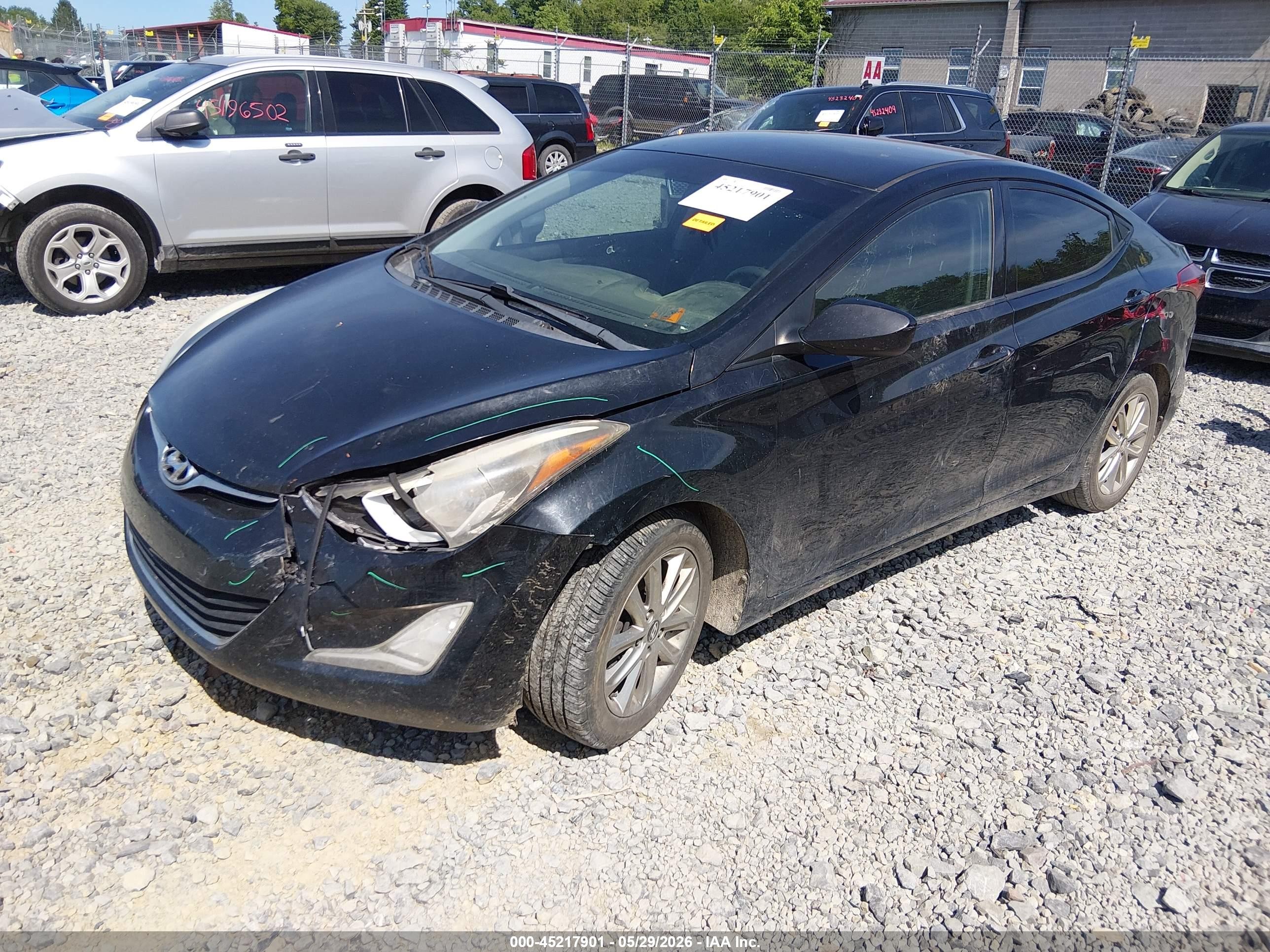 2014 Hyundai Elantra Se Черный vin: 5NPDH4AE2EH541492