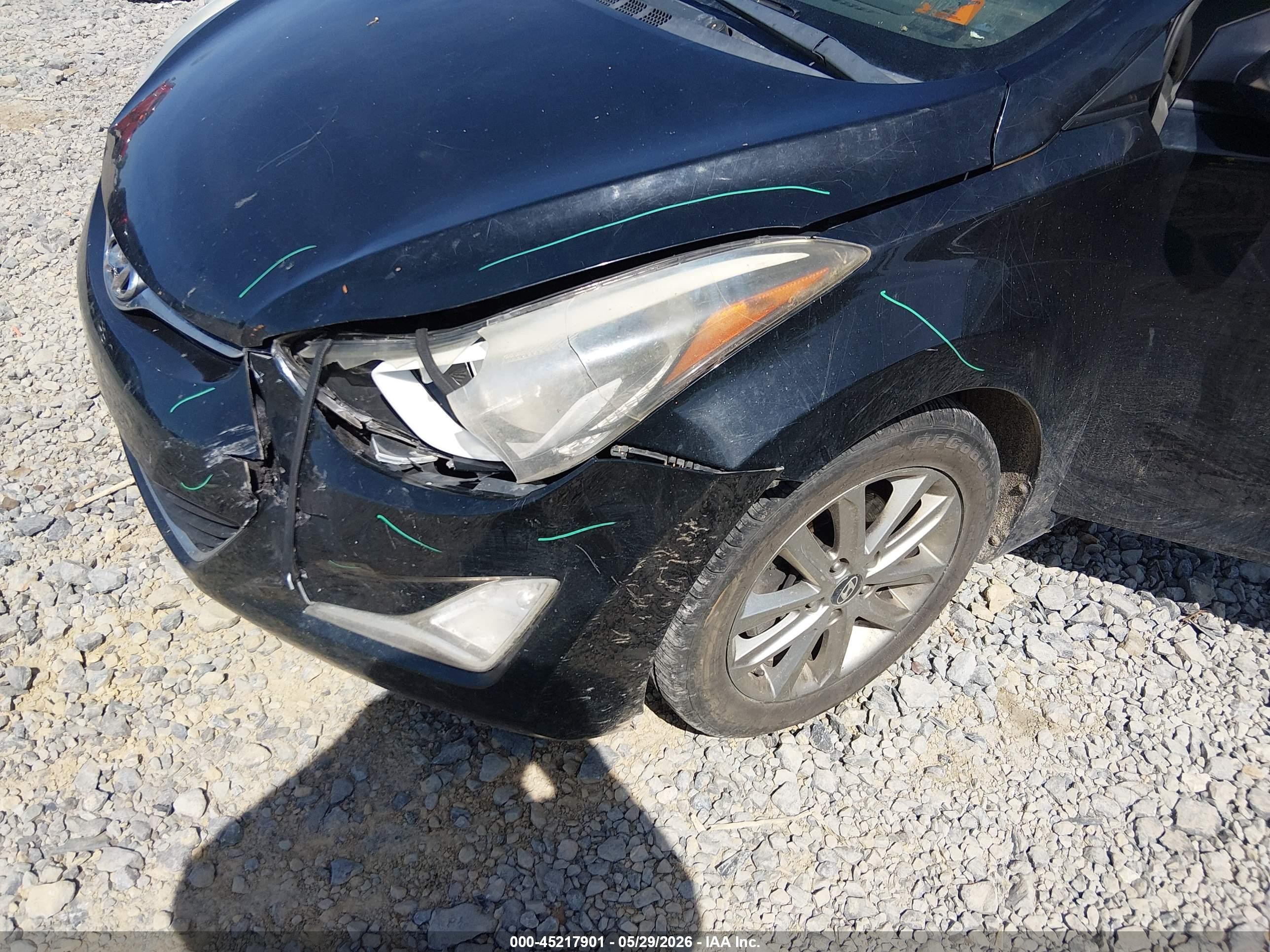 2014 Hyundai Elantra Se Черный vin: 5NPDH4AE2EH541492