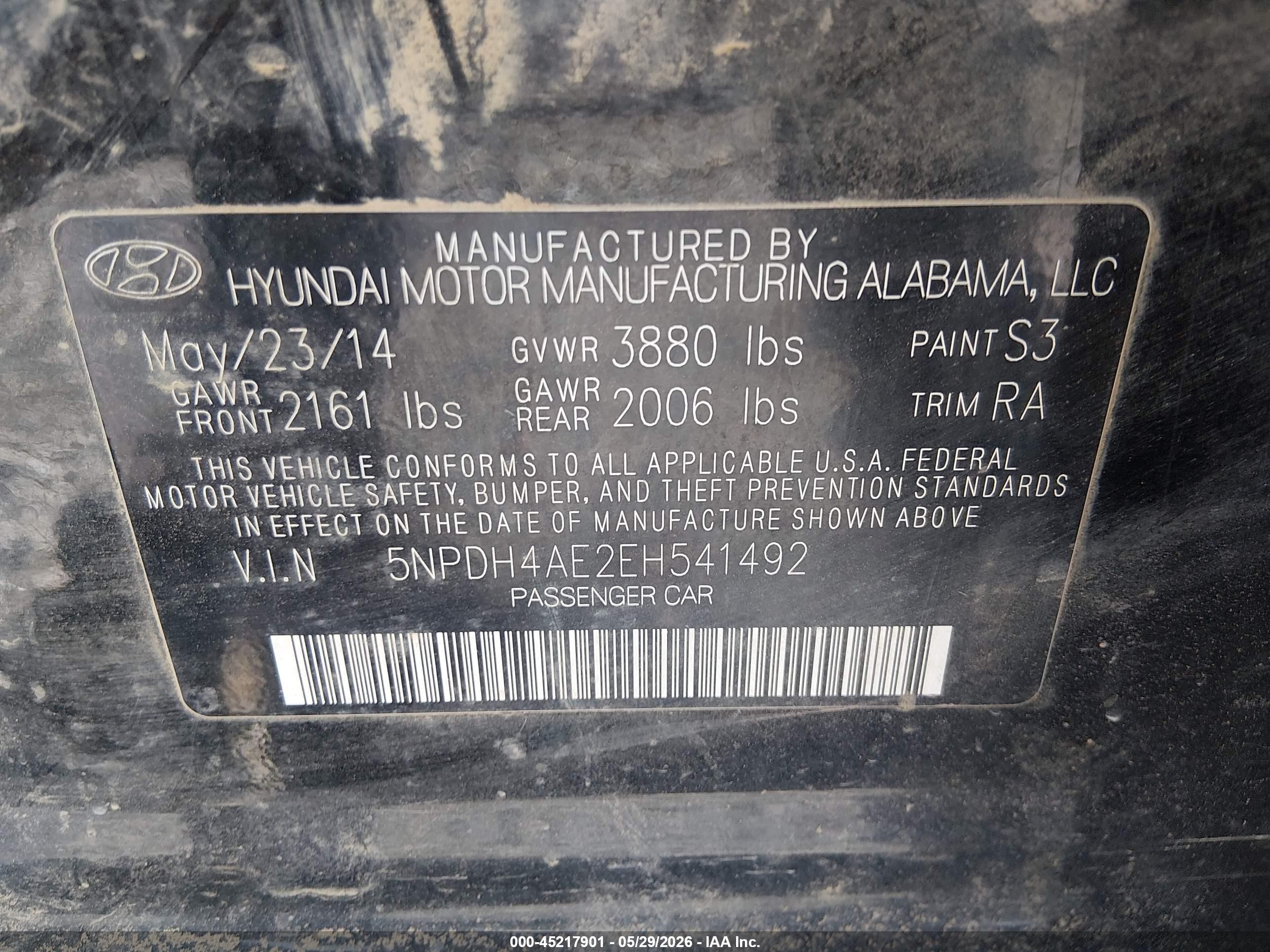 2014 Hyundai Elantra Se Черный vin: 5NPDH4AE2EH541492