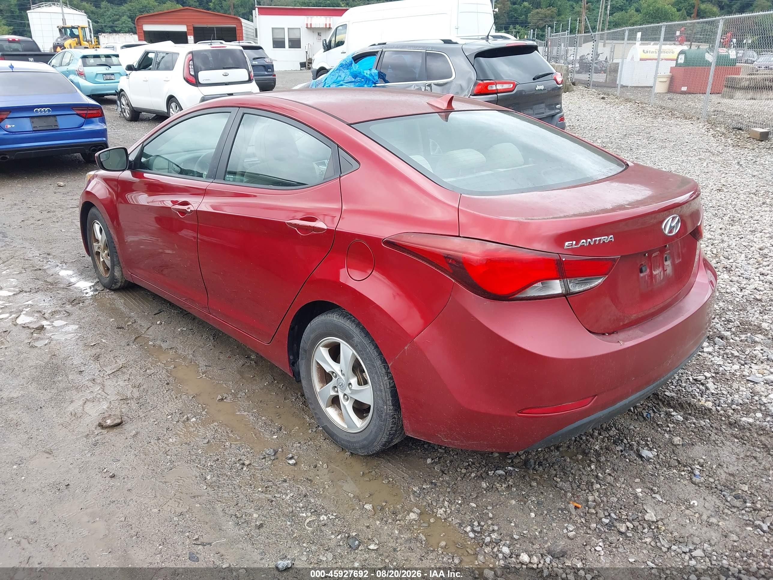 2014 Hyundai Elantra Se Red vin: 5NPDH4AE2EH545008