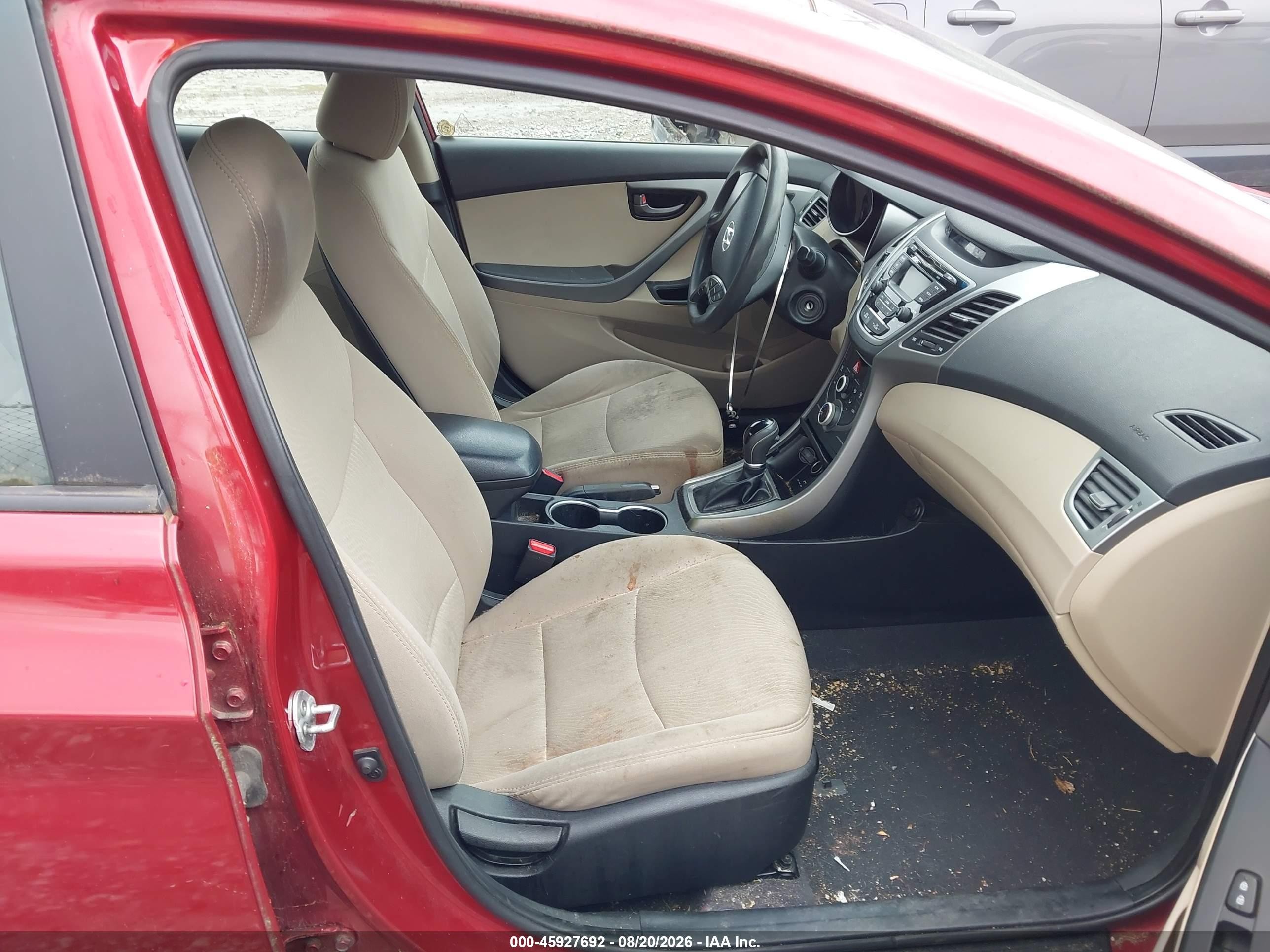 2014 Hyundai Elantra Se Red vin: 5NPDH4AE2EH545008