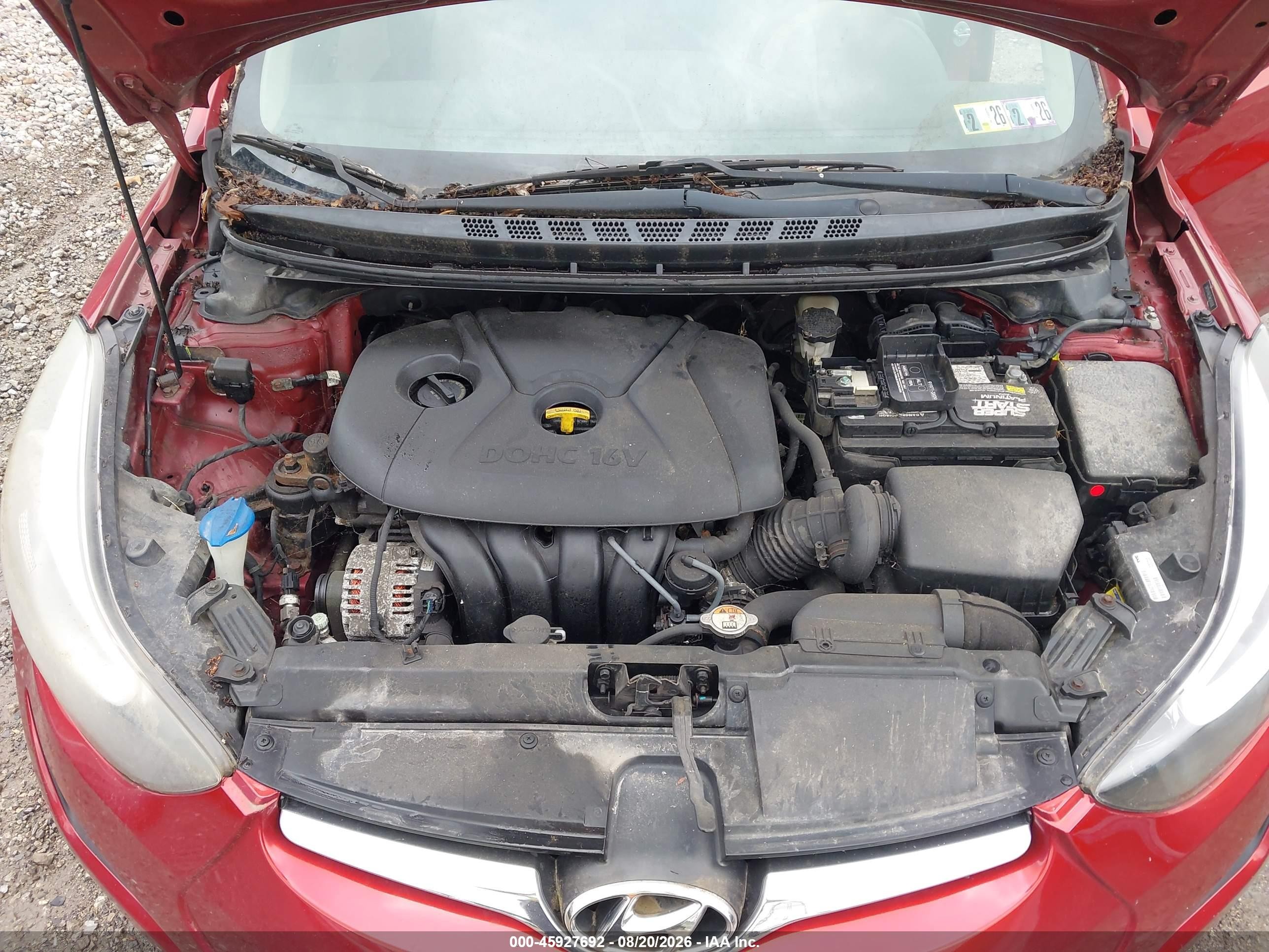 2014 Hyundai Elantra Se Red vin: 5NPDH4AE2EH545008