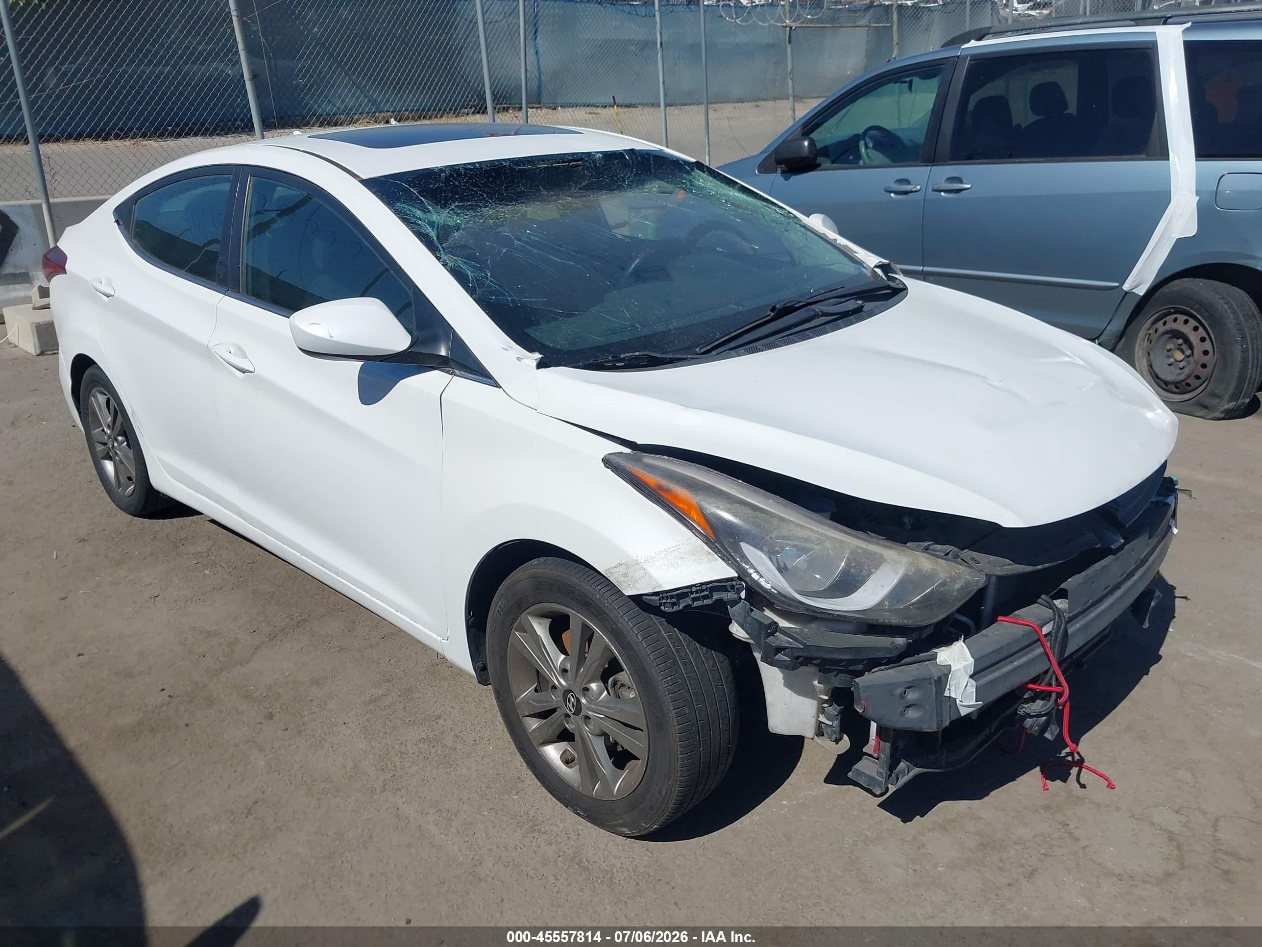 2015 Hyundai Elantra Se White vin: 5NPDH4AE2FH554177