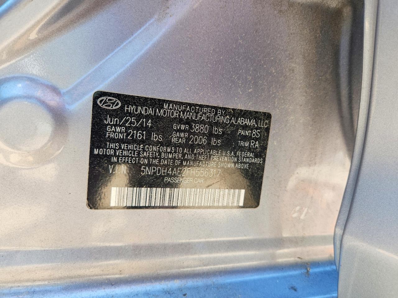 2015 Hyundai Elantra Se Silver vin: 5NPDH4AE2FH556317