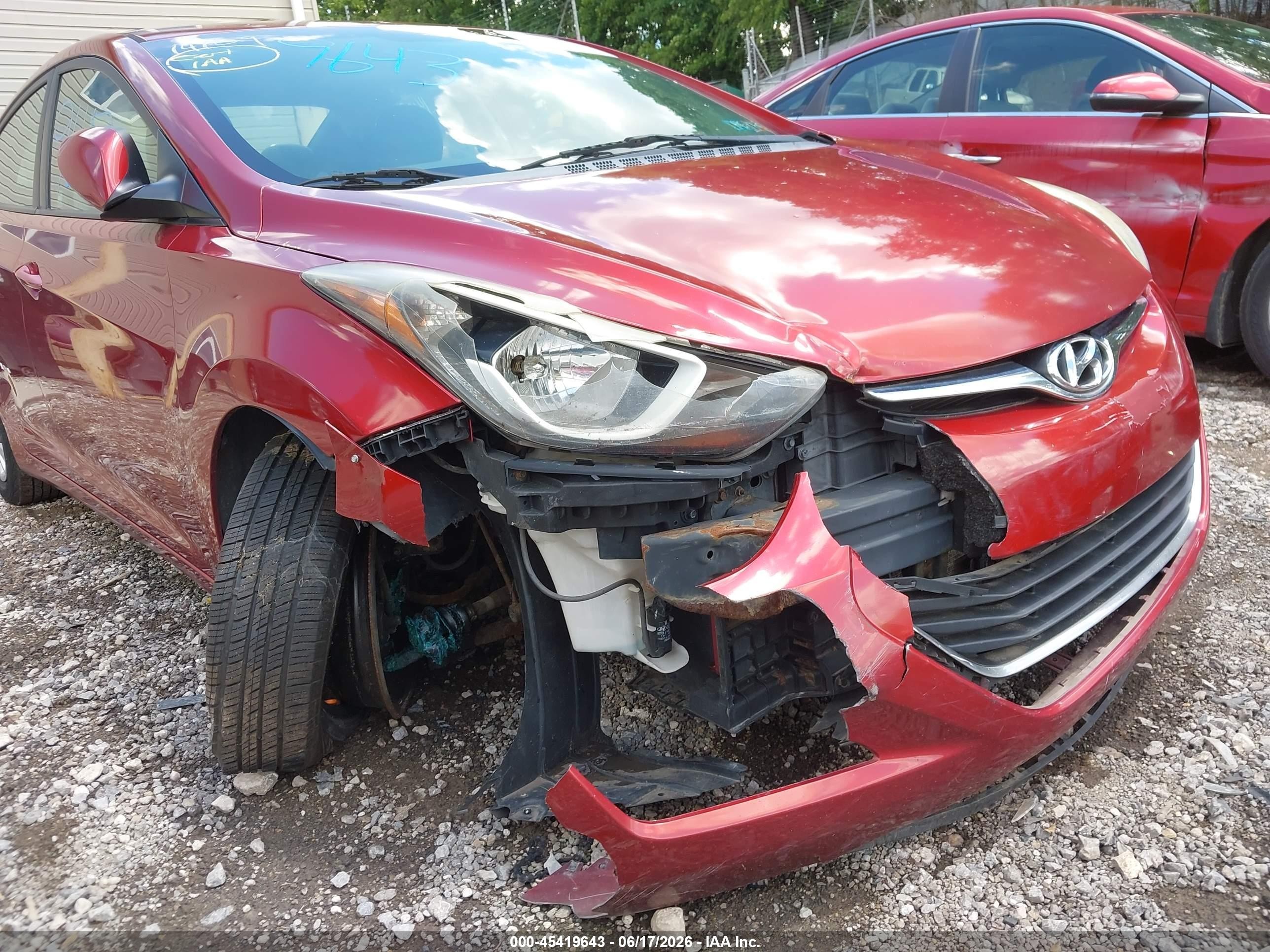 2015 Hyundai Elantra Se Red vin: 5NPDH4AE2FH609923