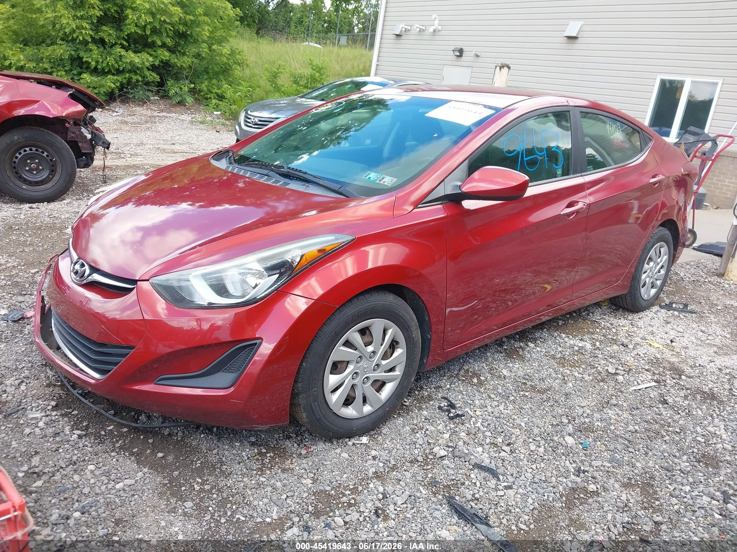2015 Hyundai Elantra Se Red vin: 5NPDH4AE2FH609923