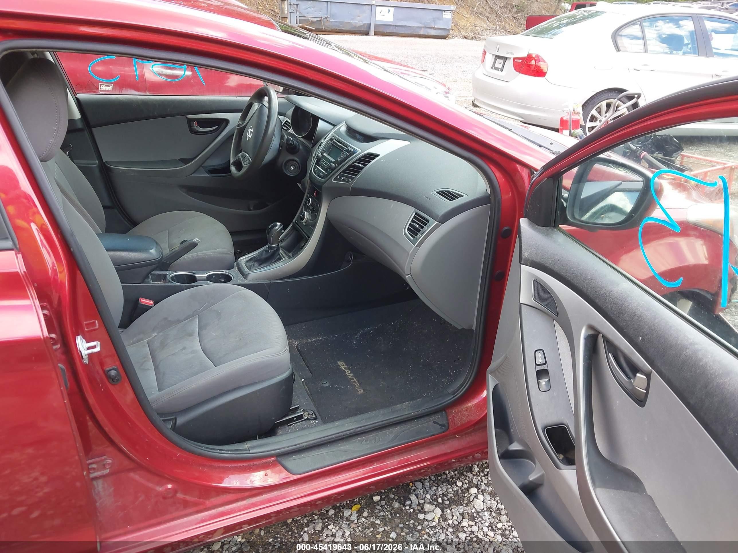 2015 Hyundai Elantra Se Red vin: 5NPDH4AE2FH609923