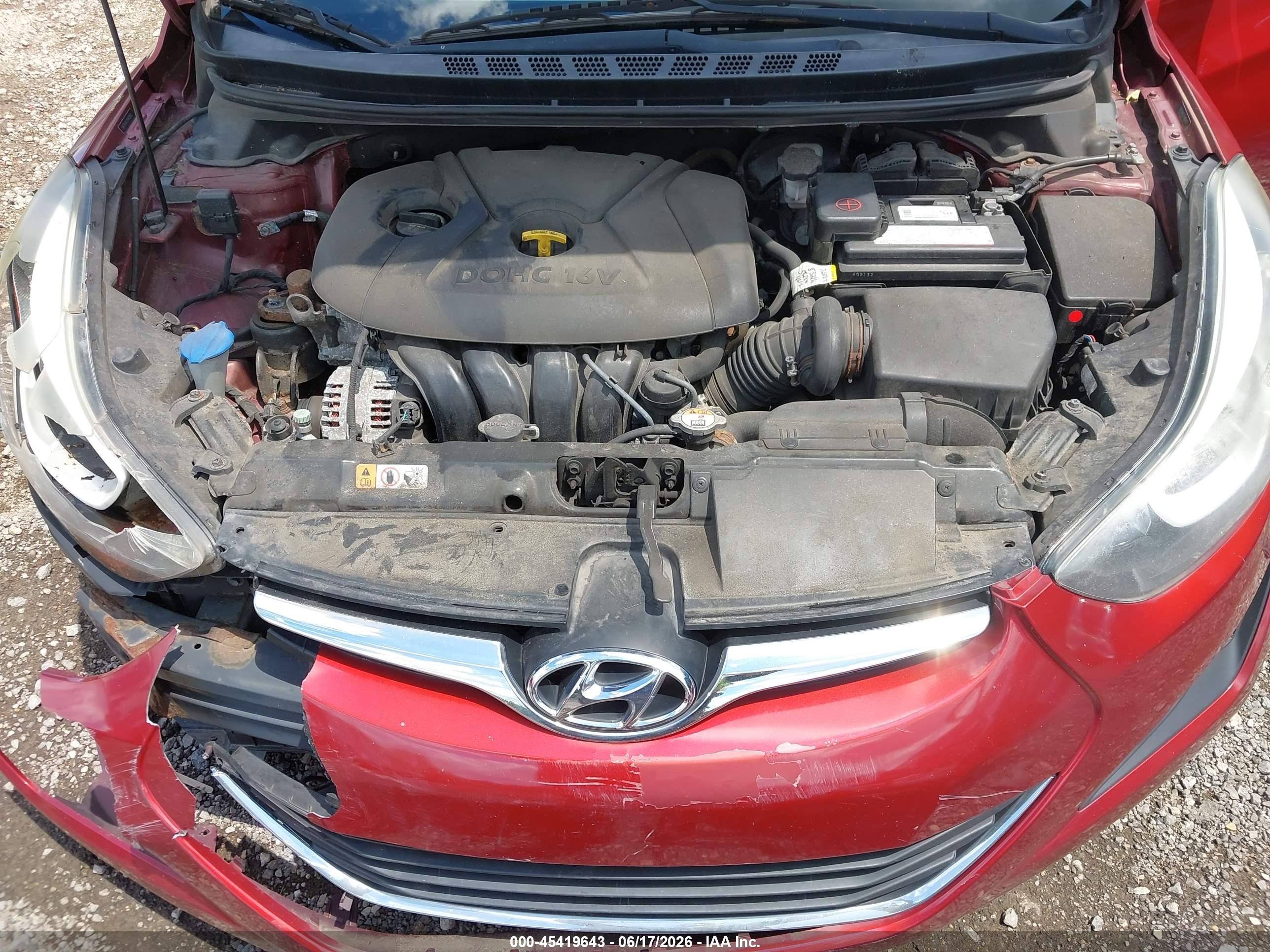 2015 Hyundai Elantra Se Red vin: 5NPDH4AE2FH609923