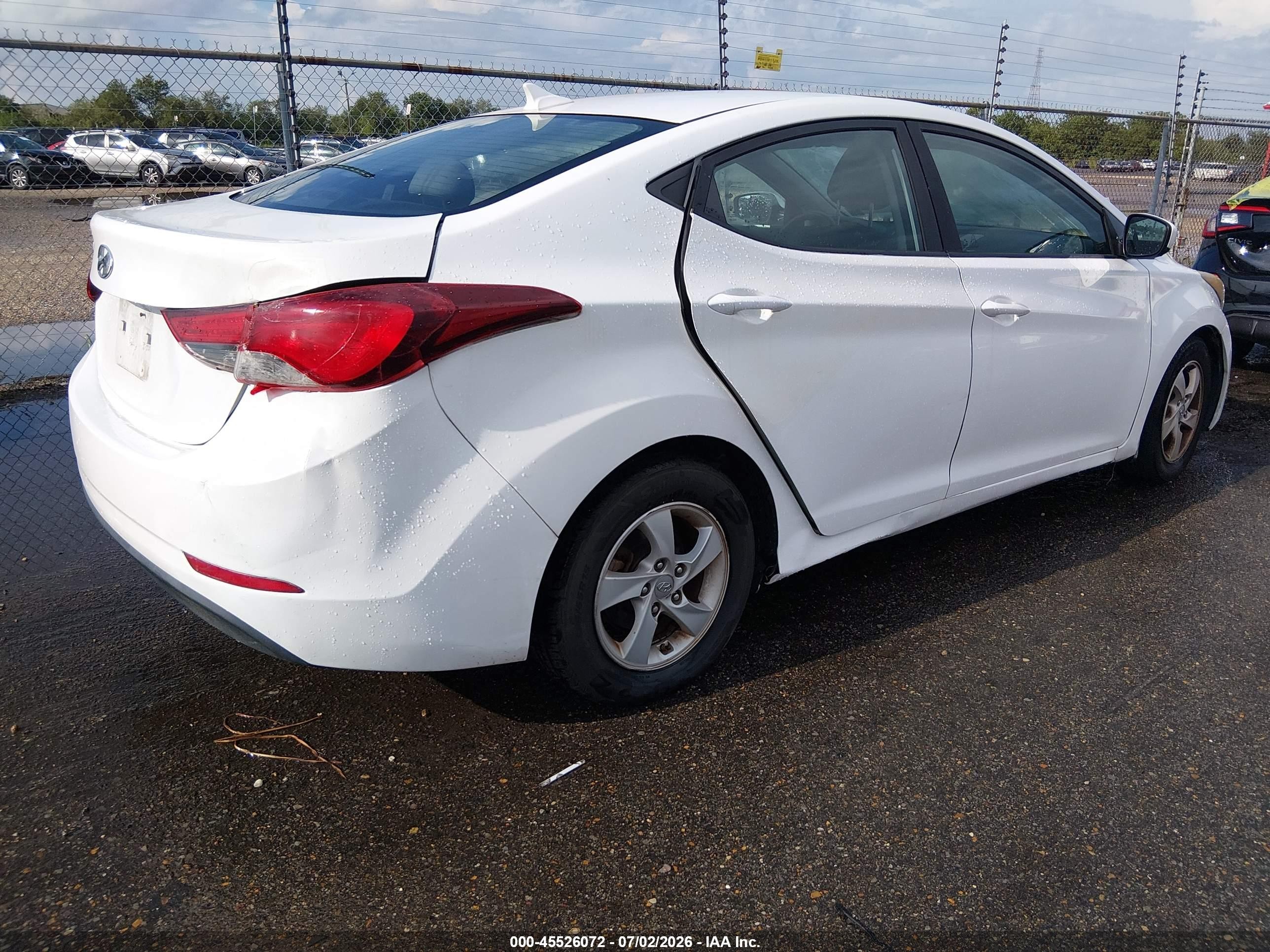 2015 Hyundai Elantra Se White vin: 5NPDH4AE2FH636877