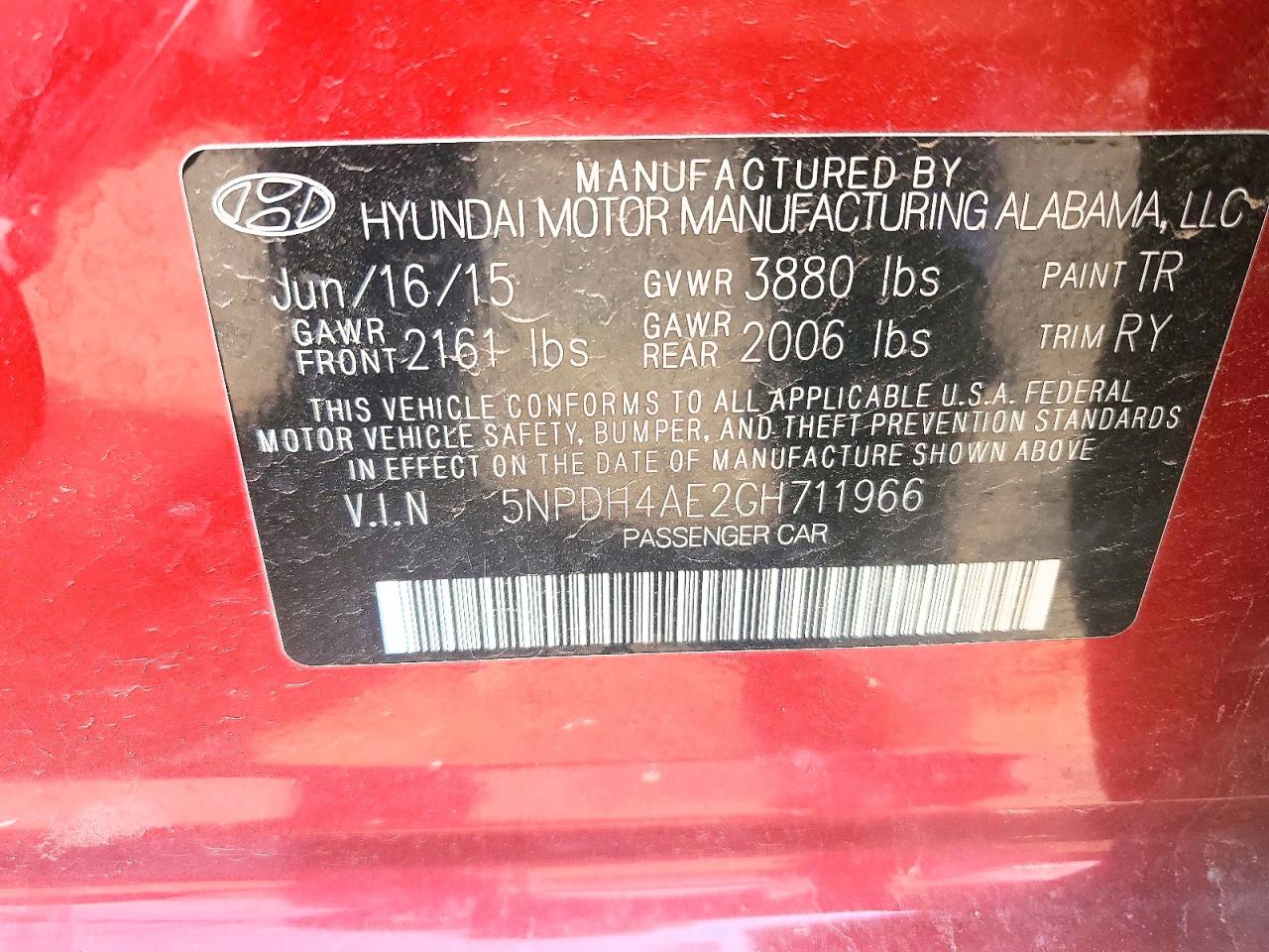 2016 Hyundai Elantra Value Edition Красный vin: 5NPDH4AE2GH711966