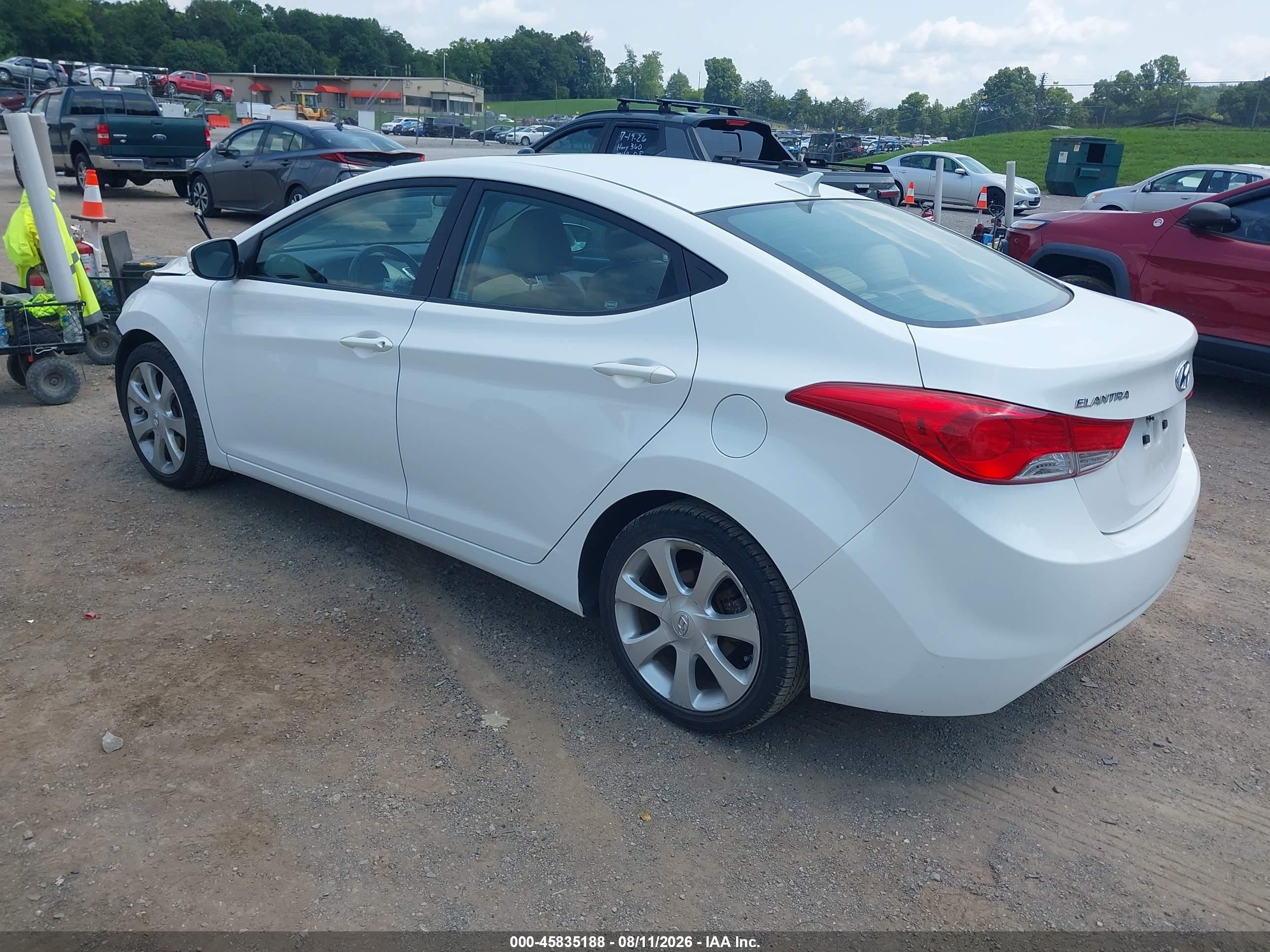 2011 Hyundai Elantra Limited White vin: 5NPDH4AE3BH020891
