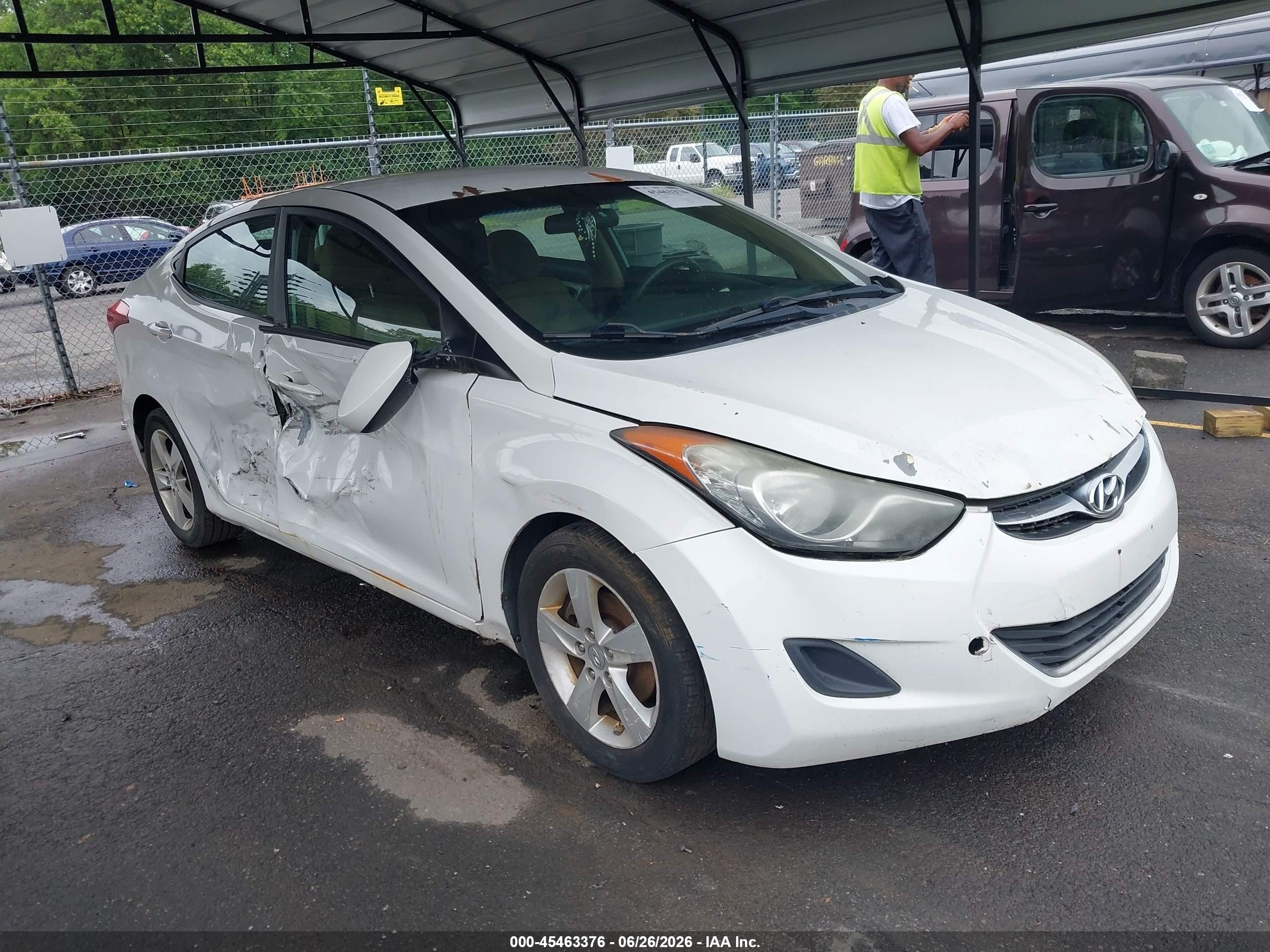 2011 Hyundai Elantra Gls White vin: 5NPDH4AE3BH040736