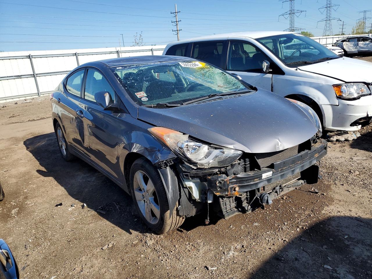 2012 Hyundai Elantra Gls Gray vin: 5NPDH4AE3CH065055