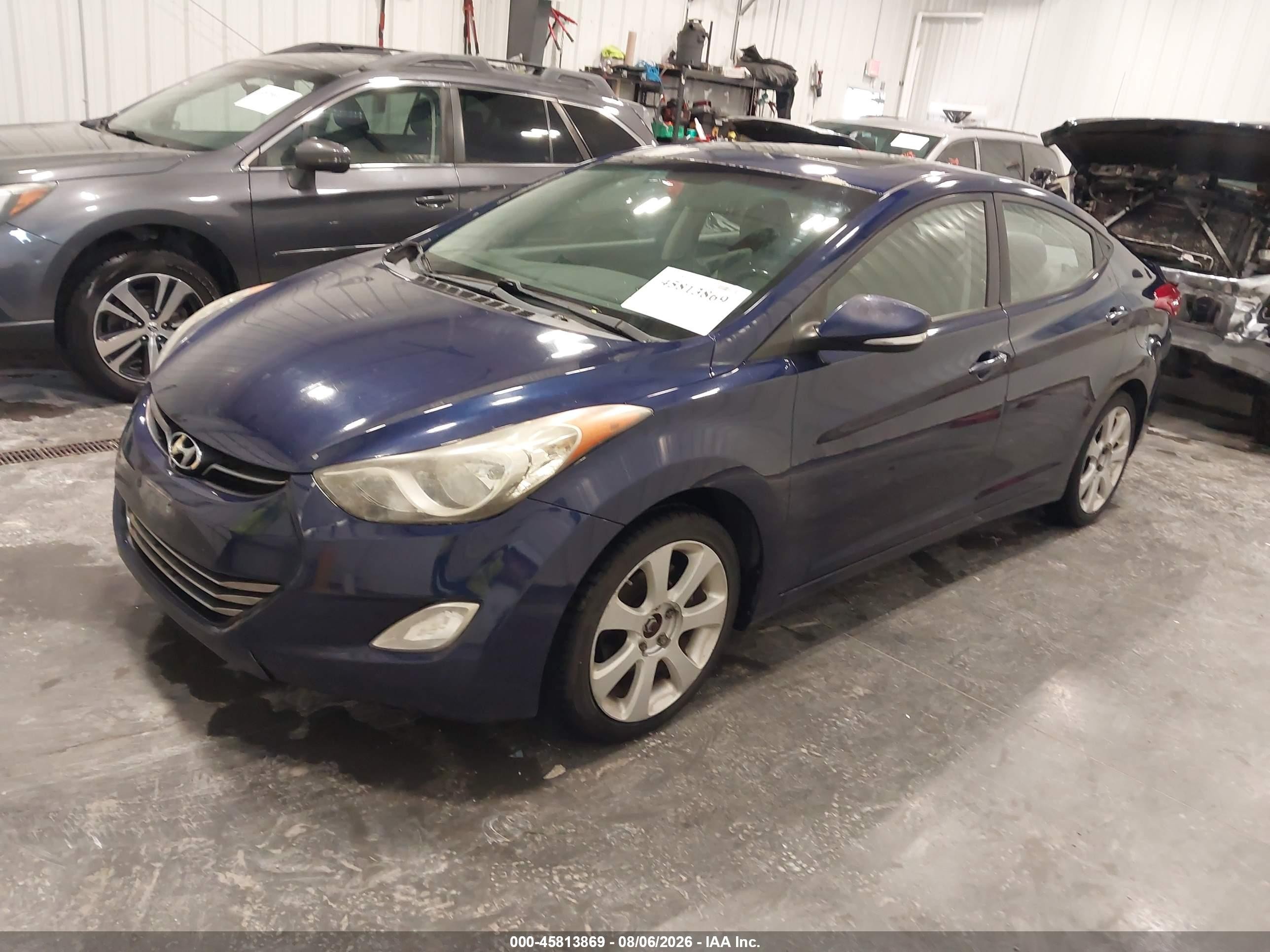 2012 Hyundai Elantra Limited Blue vin: 5NPDH4AE3CH095222