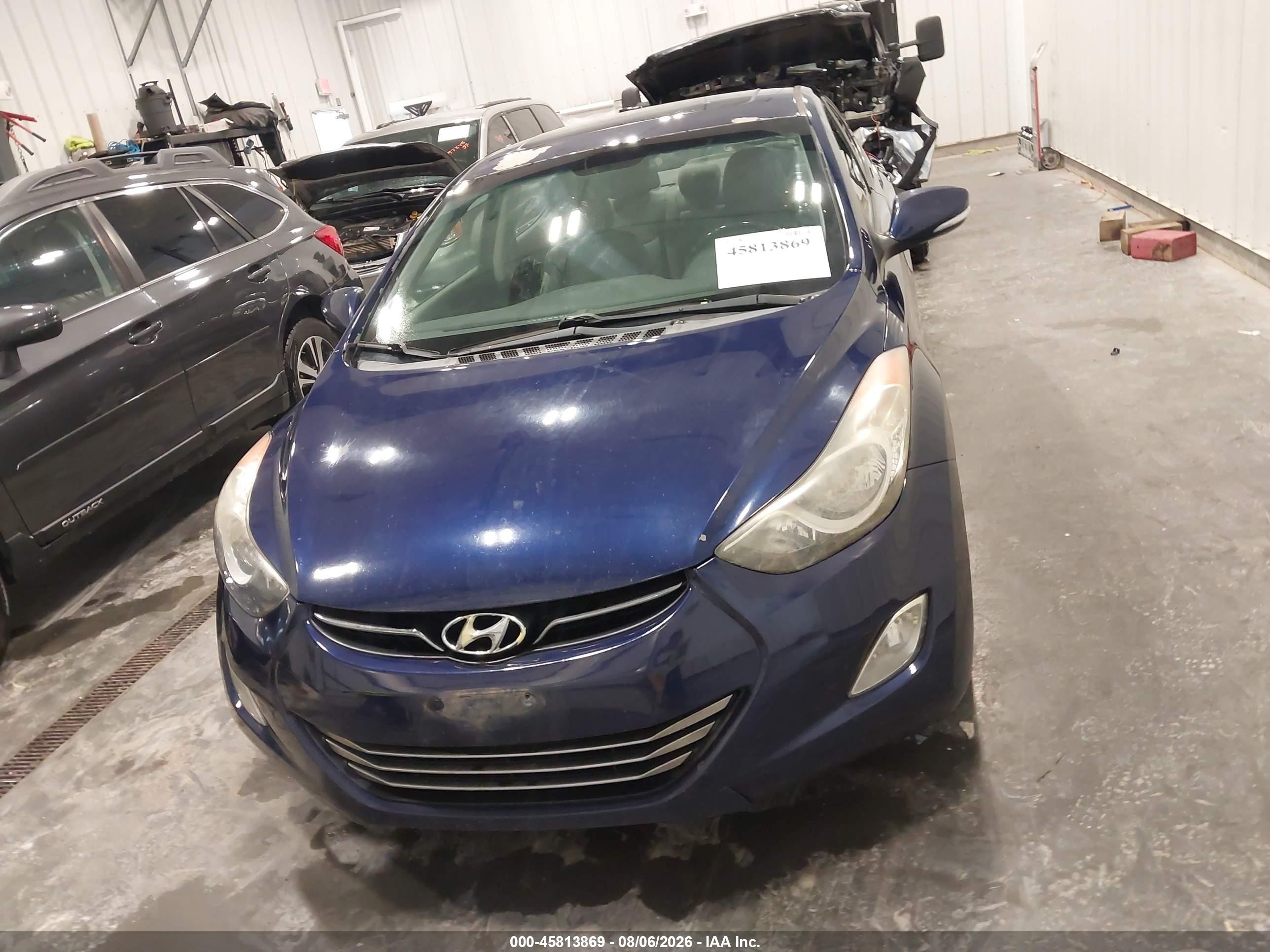2012 Hyundai Elantra Limited Blue vin: 5NPDH4AE3CH095222