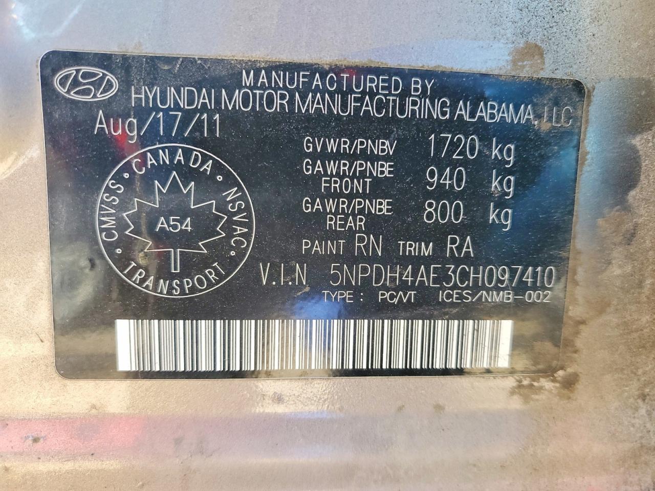 2012 Hyundai Elantra Gls Gray vin: 5NPDH4AE3CH097410