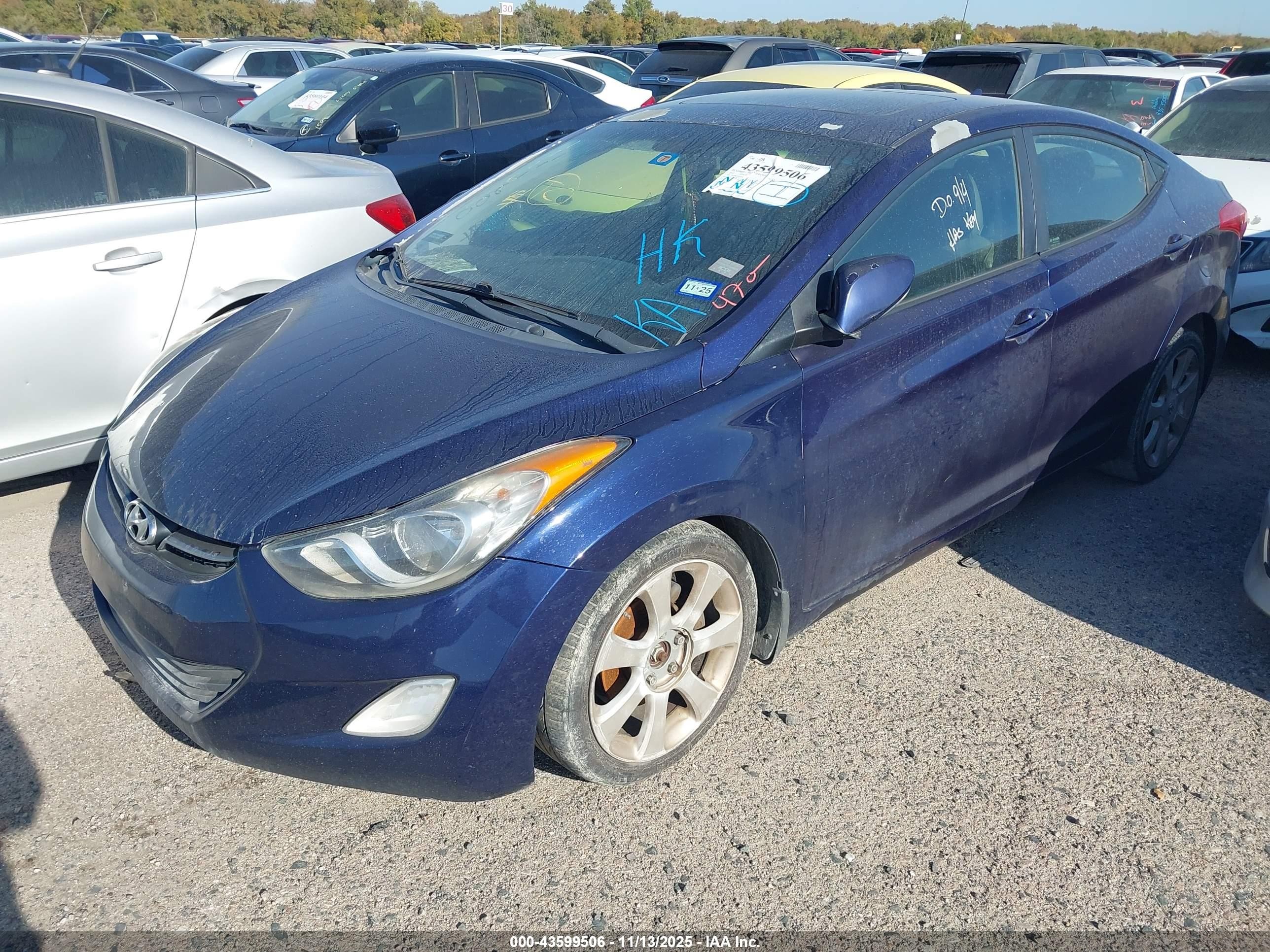 2012 Hyundai Elantra Limited Navy vin: 5NPDH4AE3CH111600