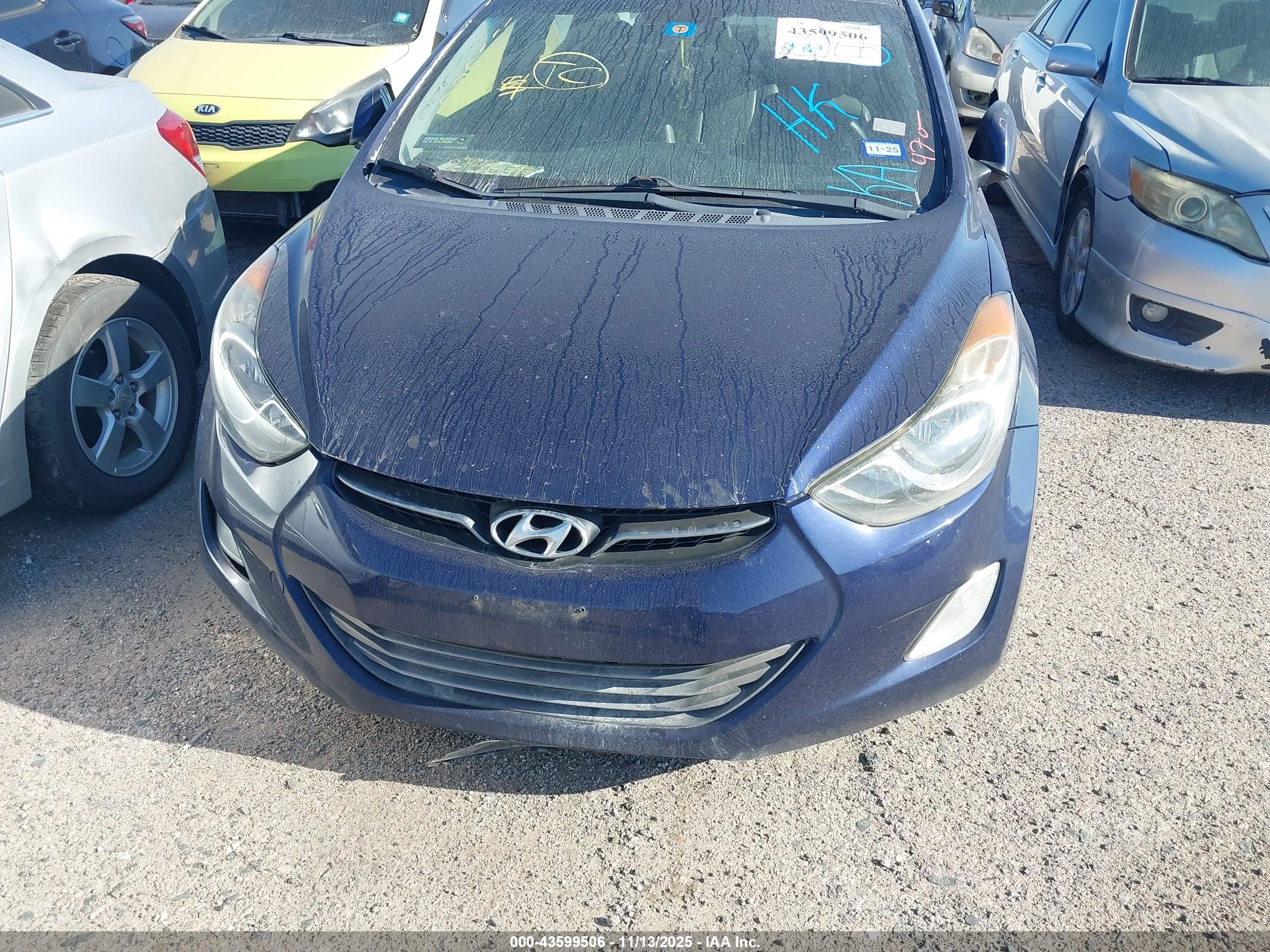 2012 Hyundai Elantra Limited Navy vin: 5NPDH4AE3CH111600