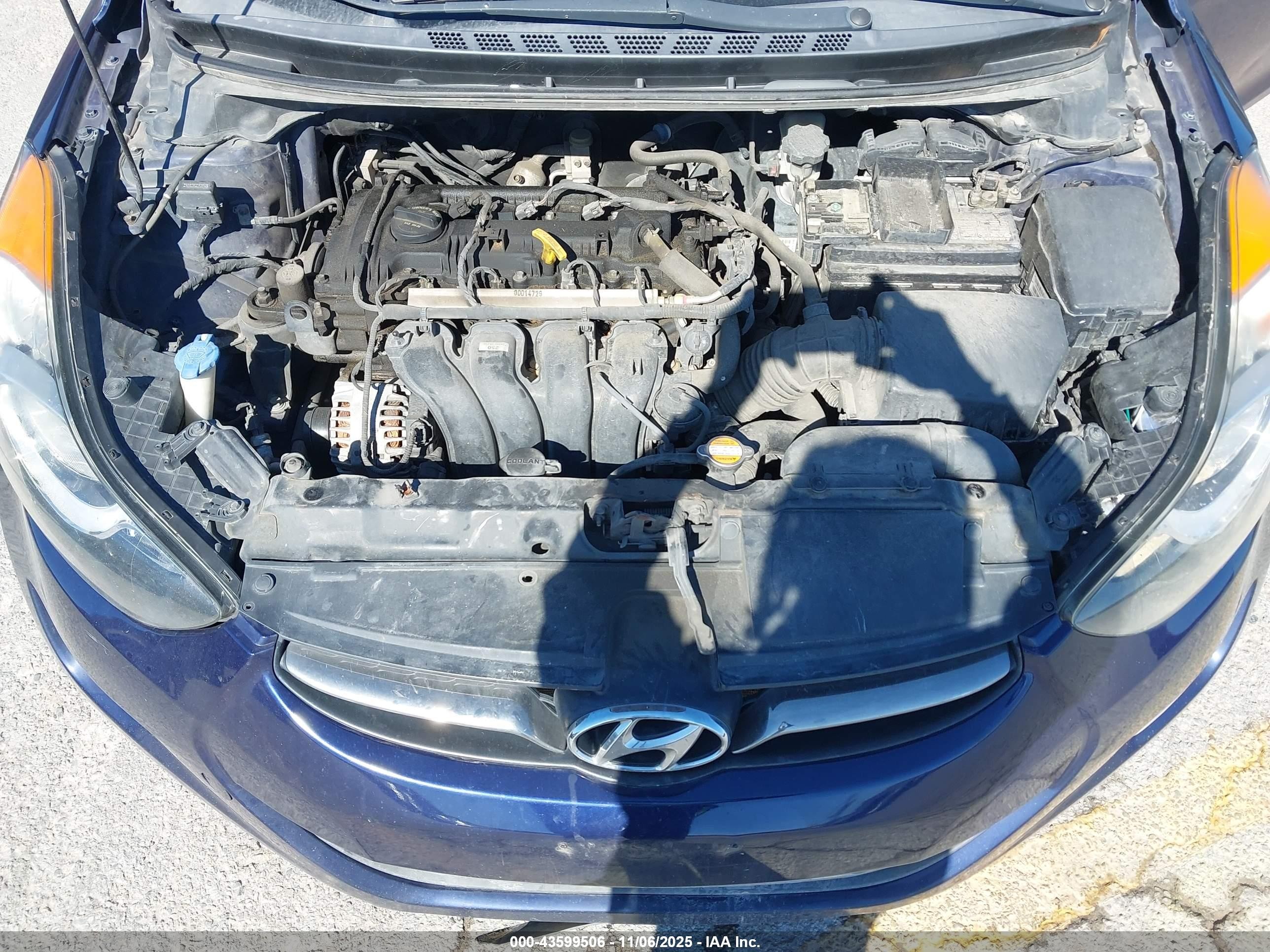 2012 Hyundai Elantra Limited Navy vin: 5NPDH4AE3CH111600
