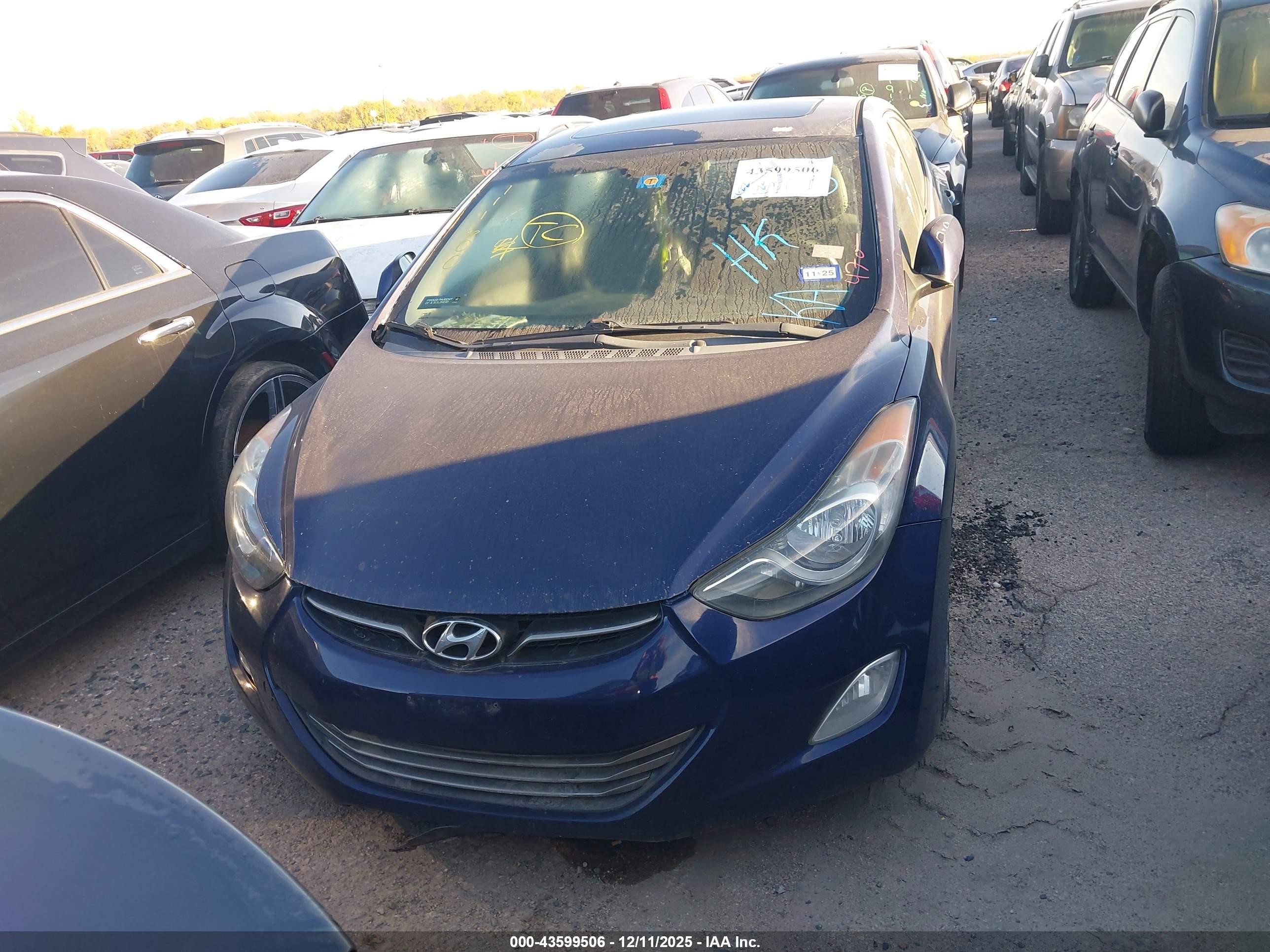 2012 Hyundai Elantra Limited Navy vin: 5NPDH4AE3CH111600