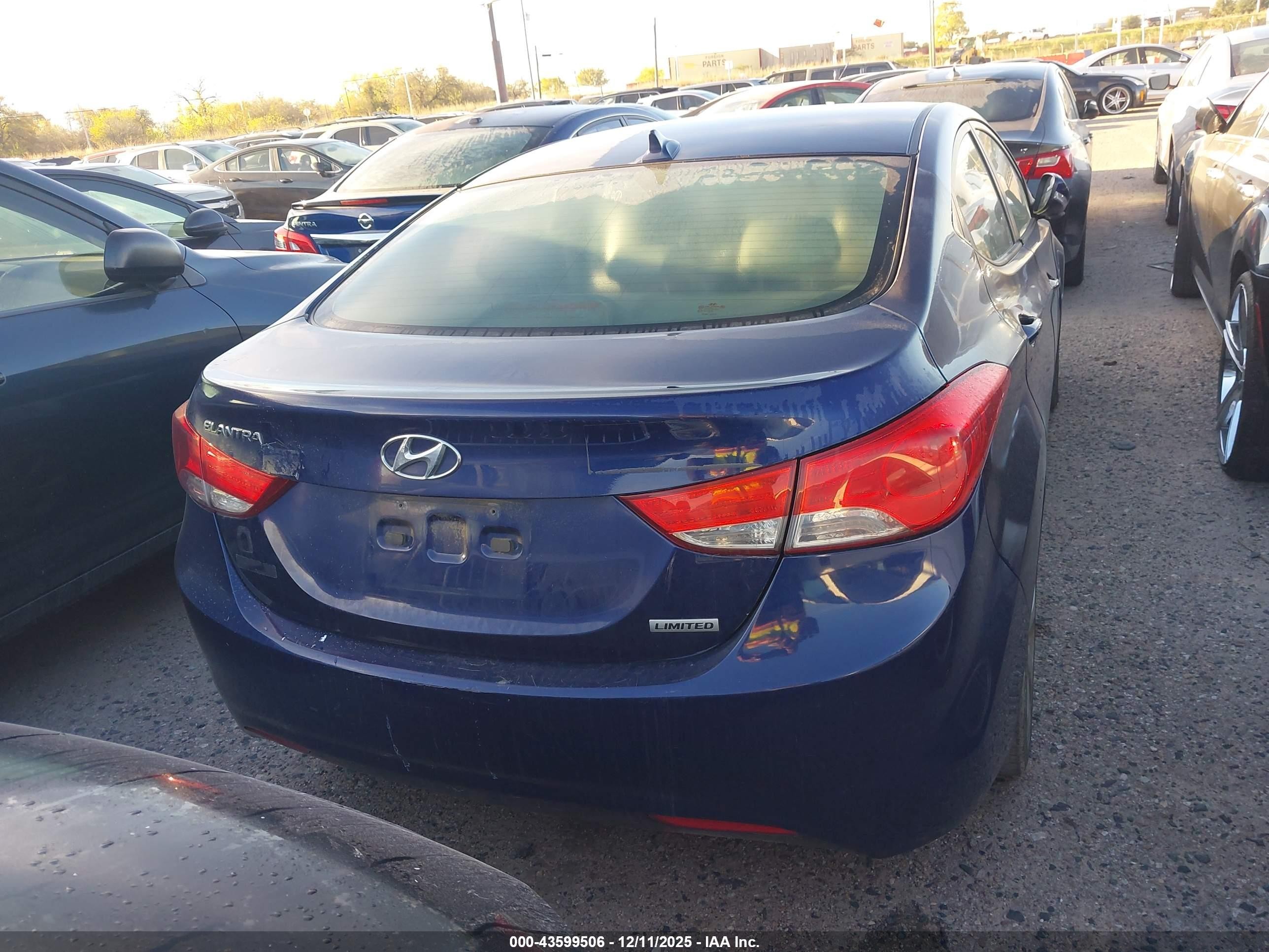 2012 Hyundai Elantra Limited Navy vin: 5NPDH4AE3CH111600