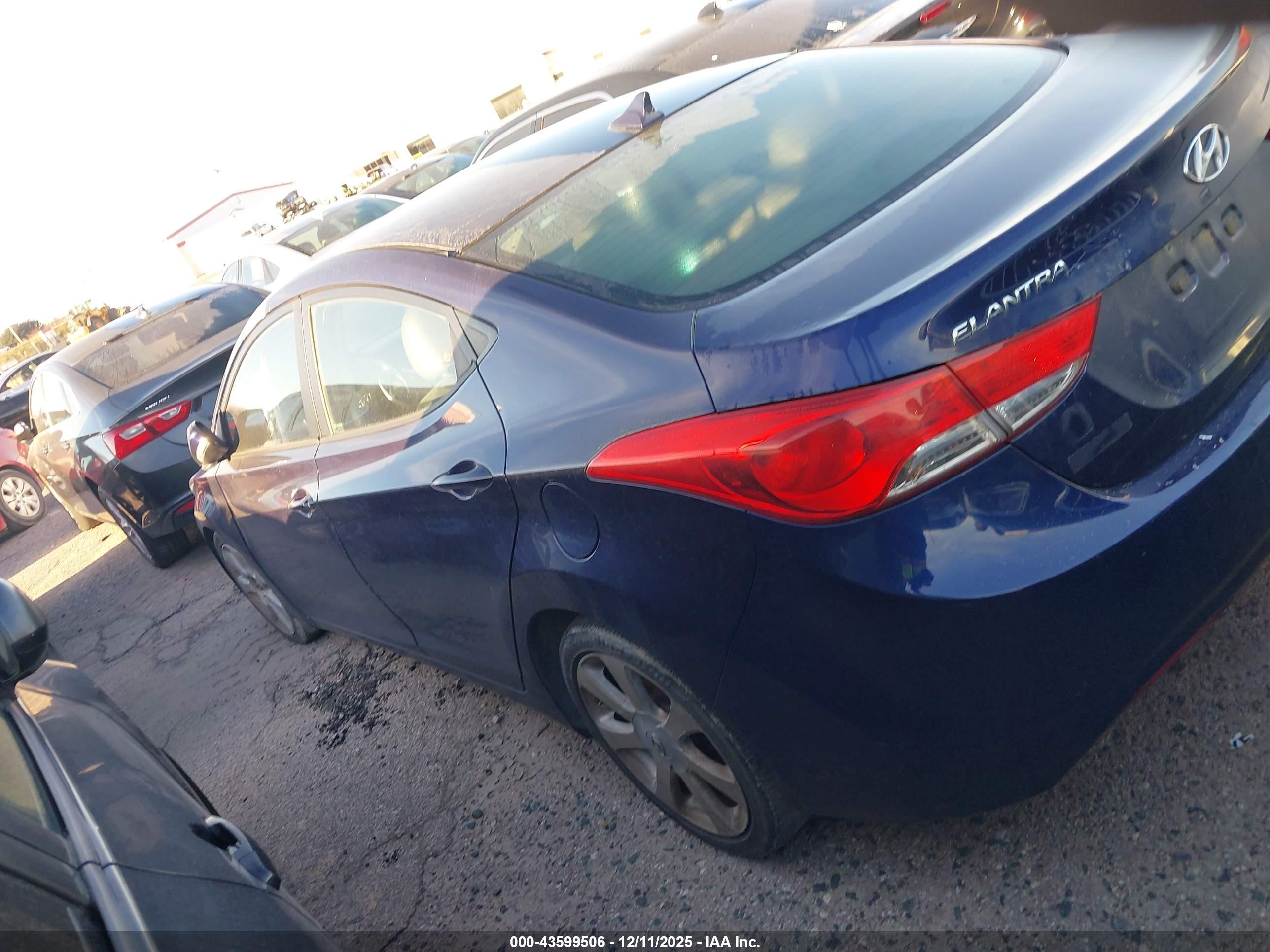 2012 Hyundai Elantra Limited Navy vin: 5NPDH4AE3CH111600