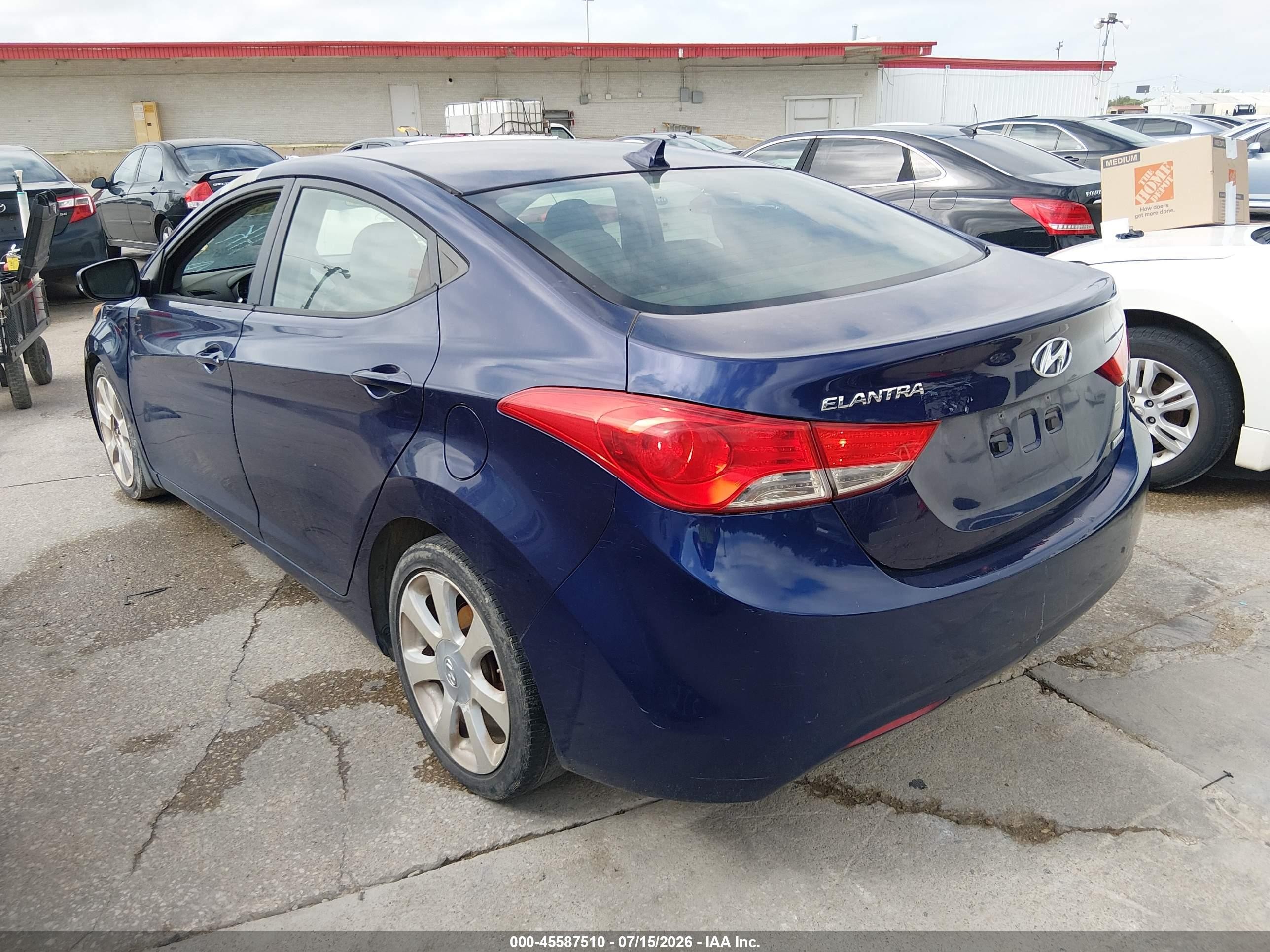 2012 Hyundai Elantra Limited Blue vin: 5NPDH4AE3CH111600