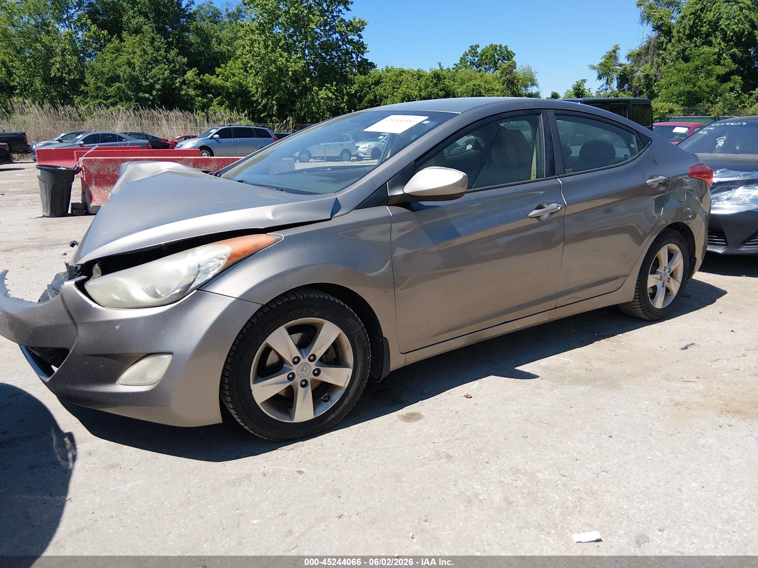 2012 Hyundai Elantra Gls Gray vin: 5NPDH4AE3CH111662