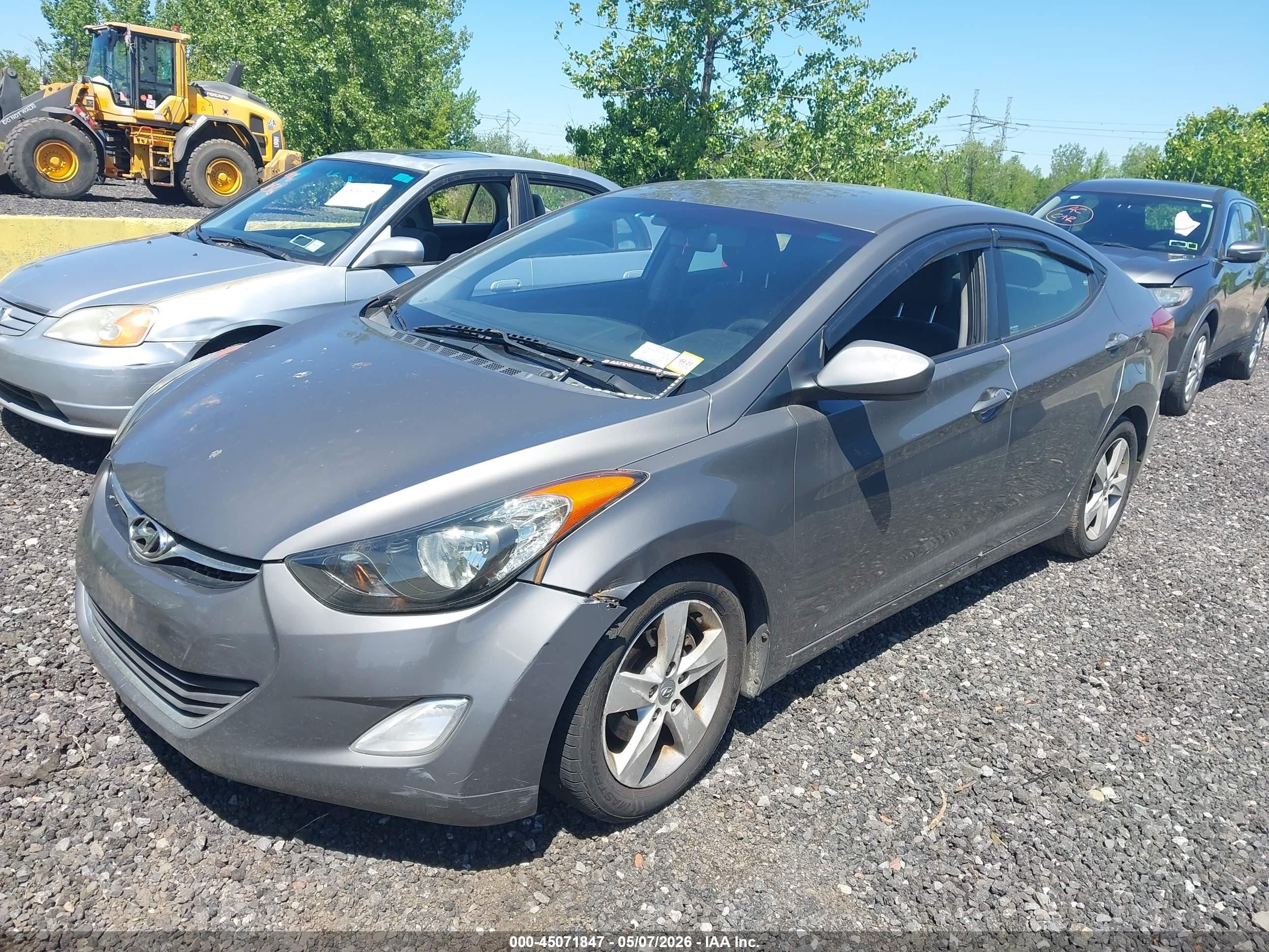 2012 Hyundai Elantra Gls Gray vin: 5NPDH4AE3CH131510