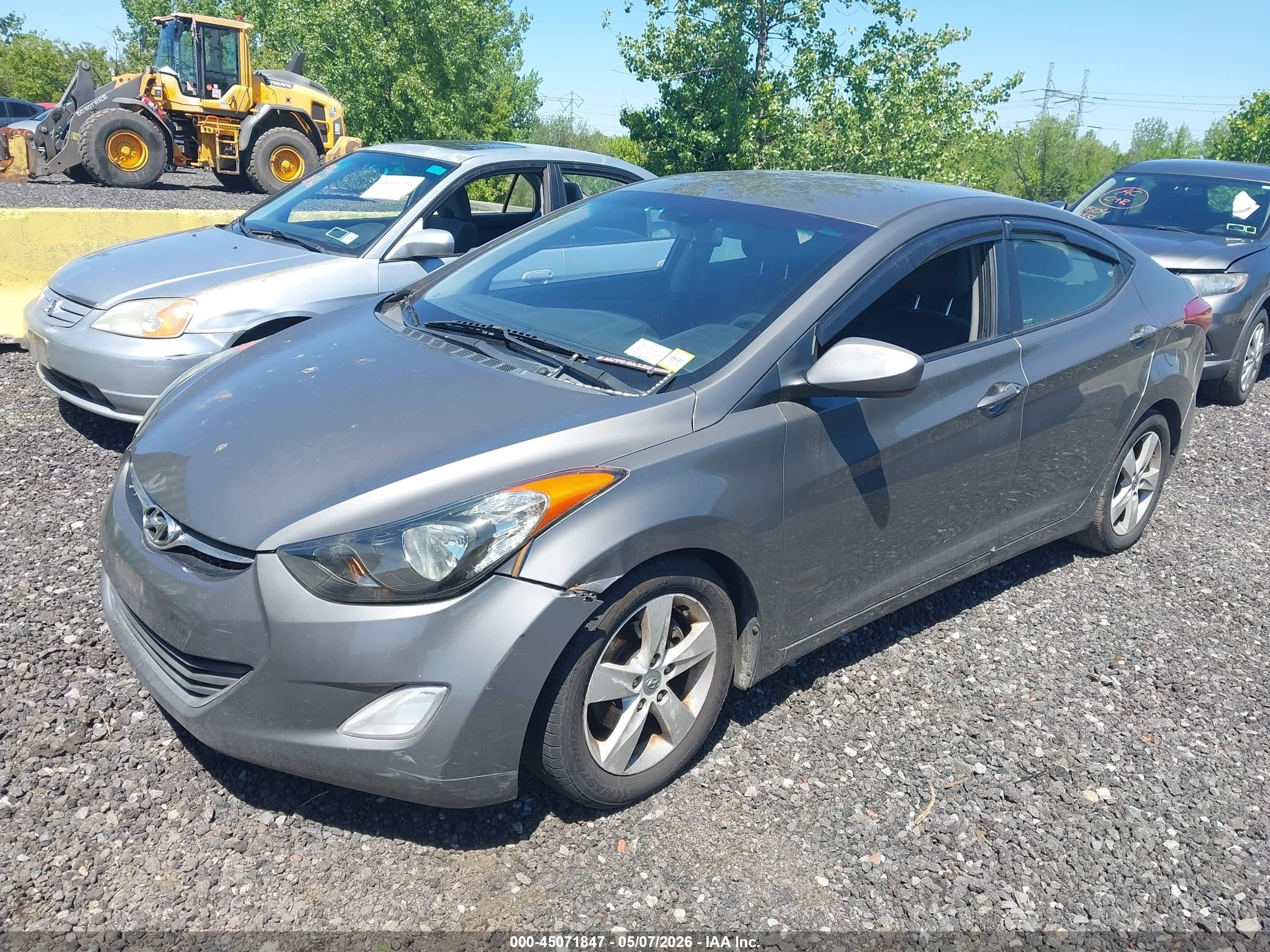2012 Hyundai Elantra Gls Gray vin: 5NPDH4AE3CH131510
