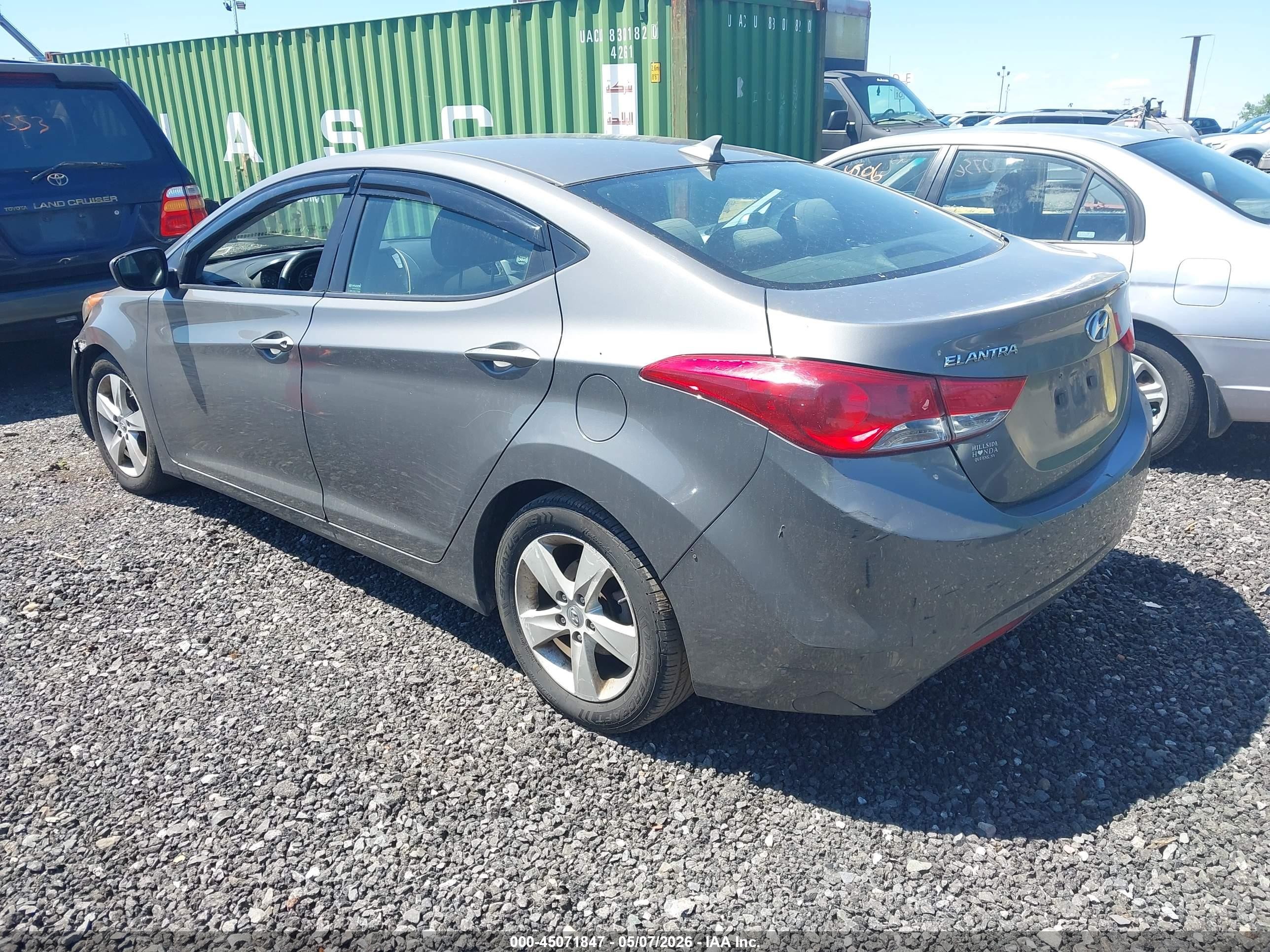 2012 Hyundai Elantra Gls Gray vin: 5NPDH4AE3CH131510