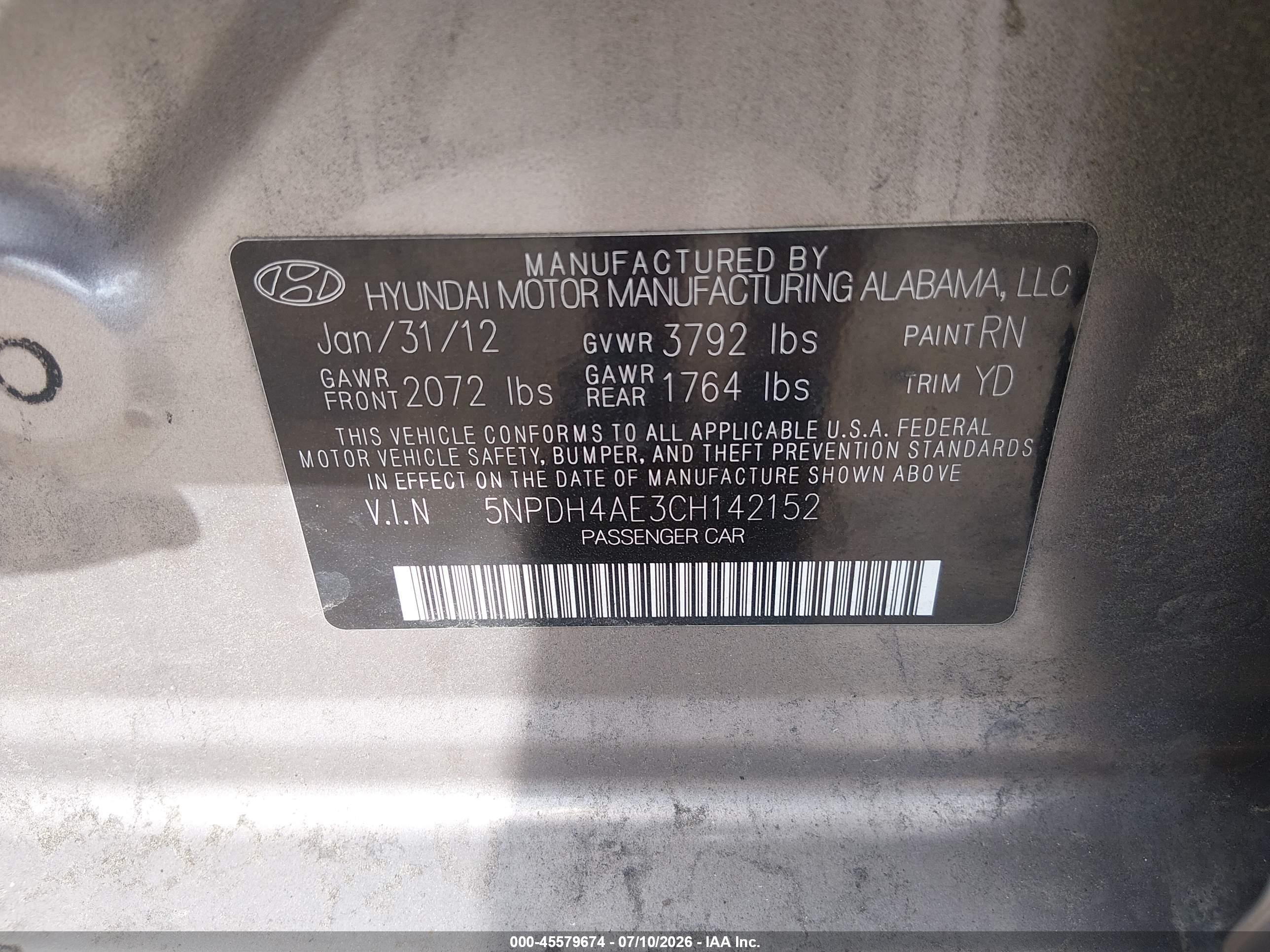 2012 Hyundai Elantra Gls Silver vin: 5NPDH4AE3CH142152