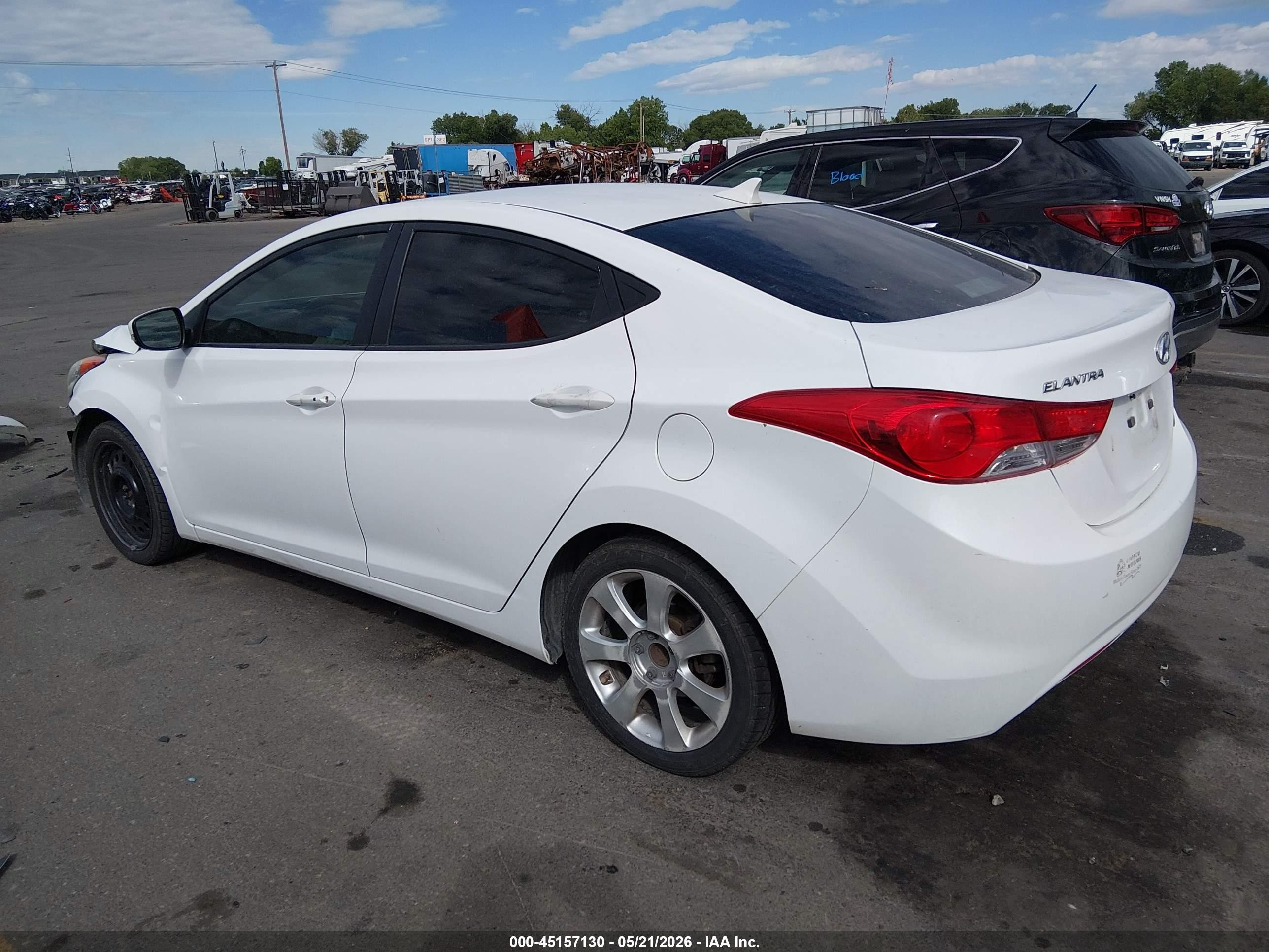 2012 Hyundai Elantra Limited White vin: 5NPDH4AE3CH142314
