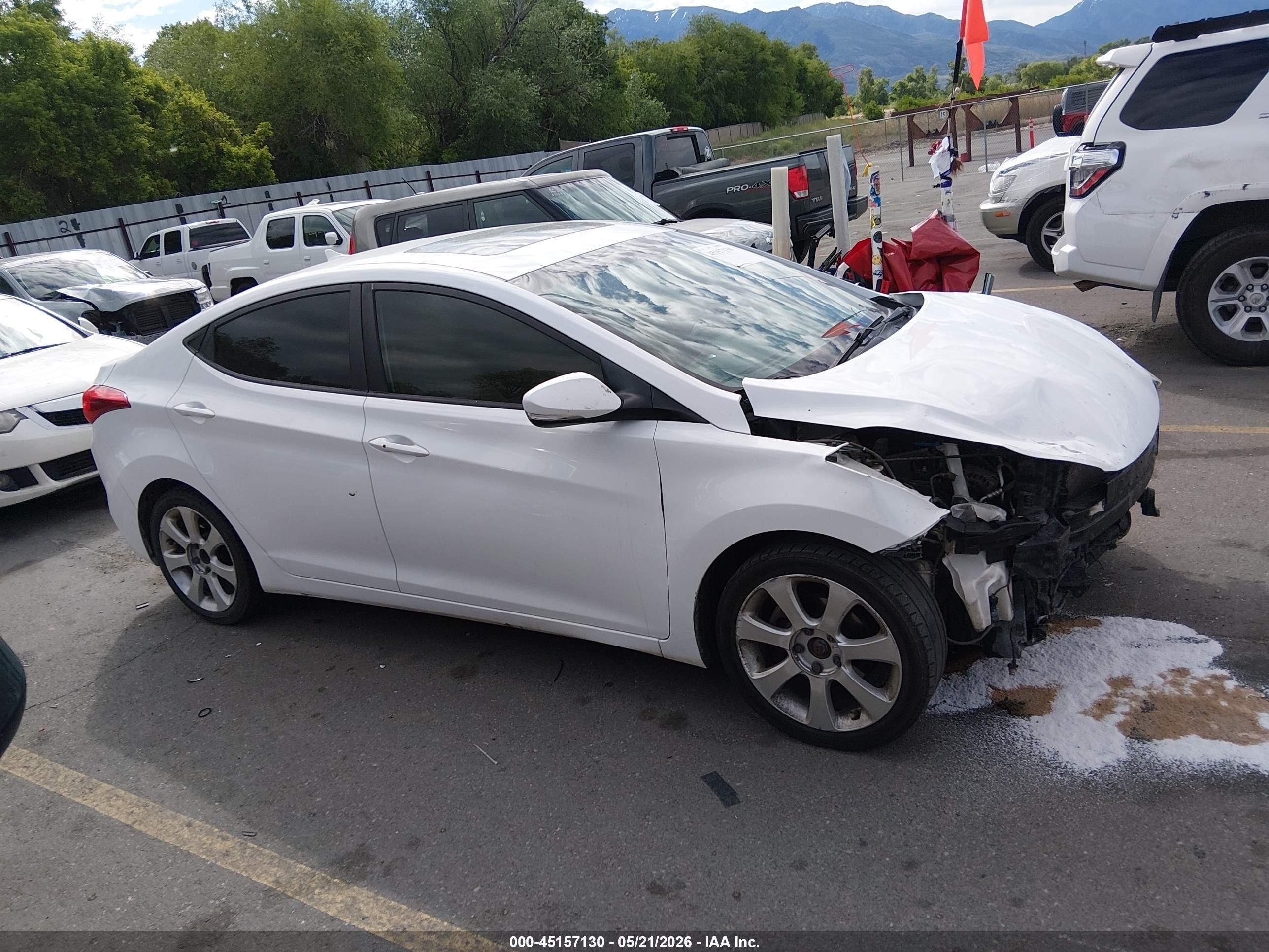 2012 Hyundai Elantra Limited White vin: 5NPDH4AE3CH142314