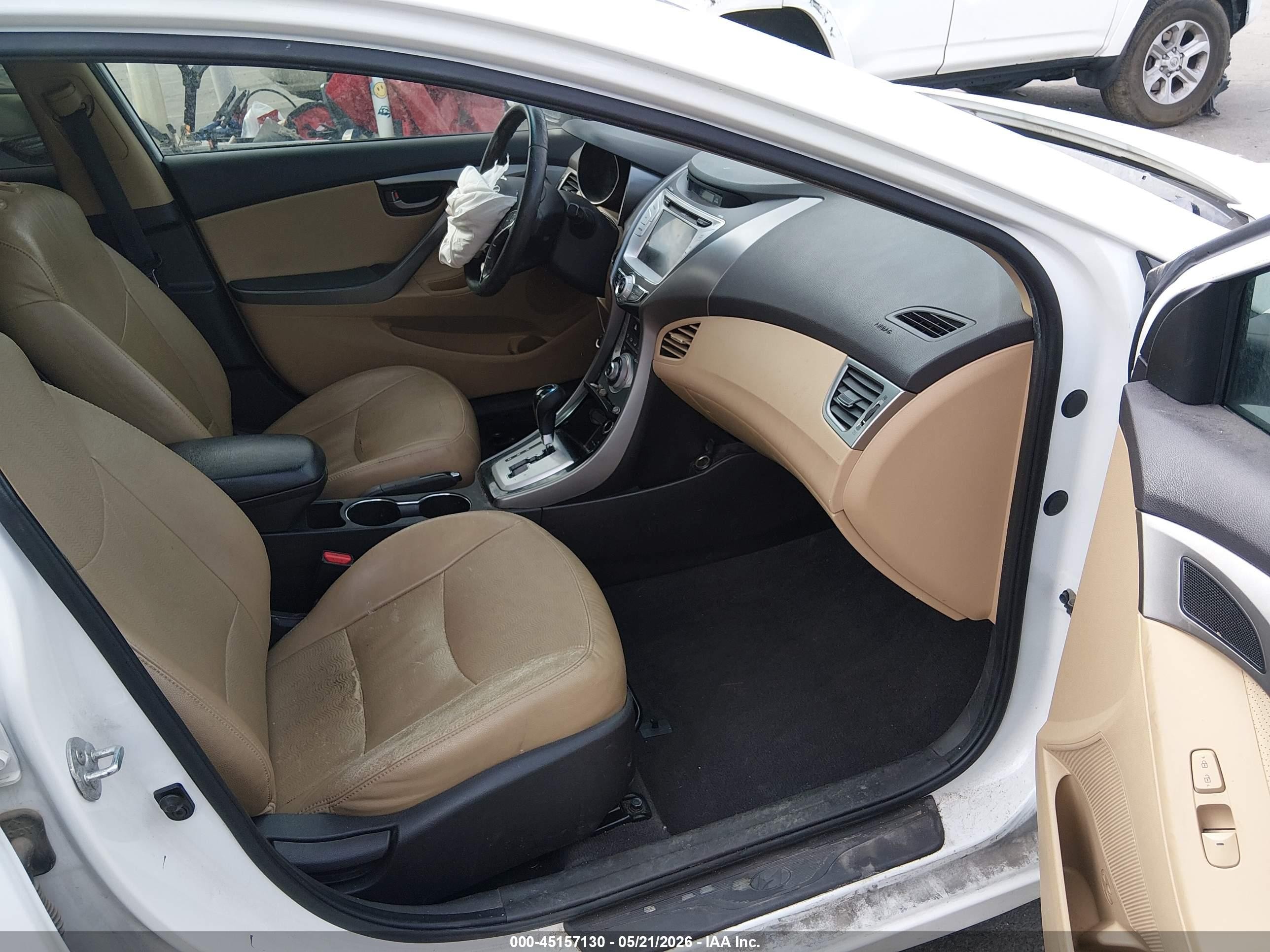 2012 Hyundai Elantra Limited White vin: 5NPDH4AE3CH142314