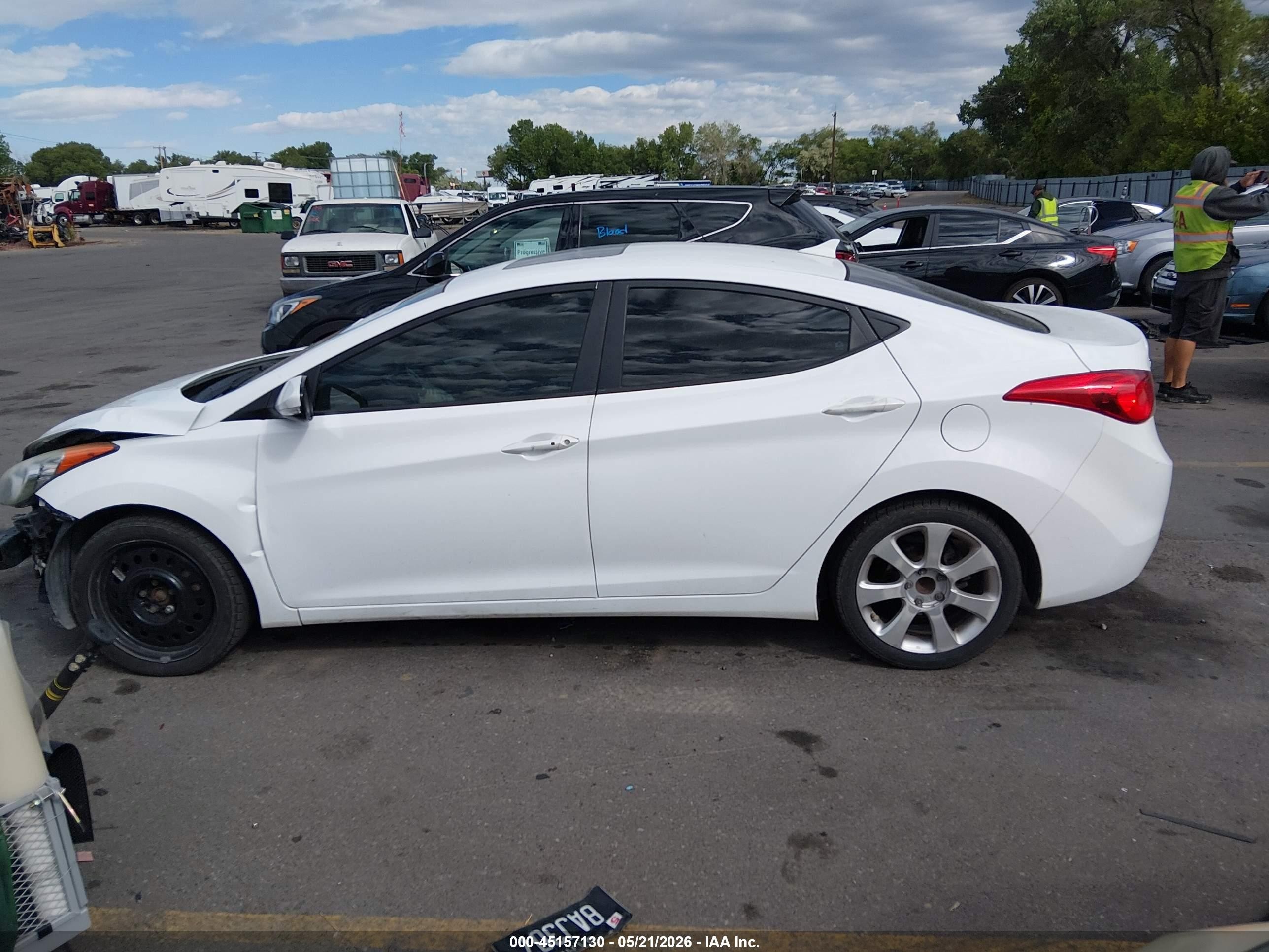 2012 Hyundai Elantra Limited White vin: 5NPDH4AE3CH142314