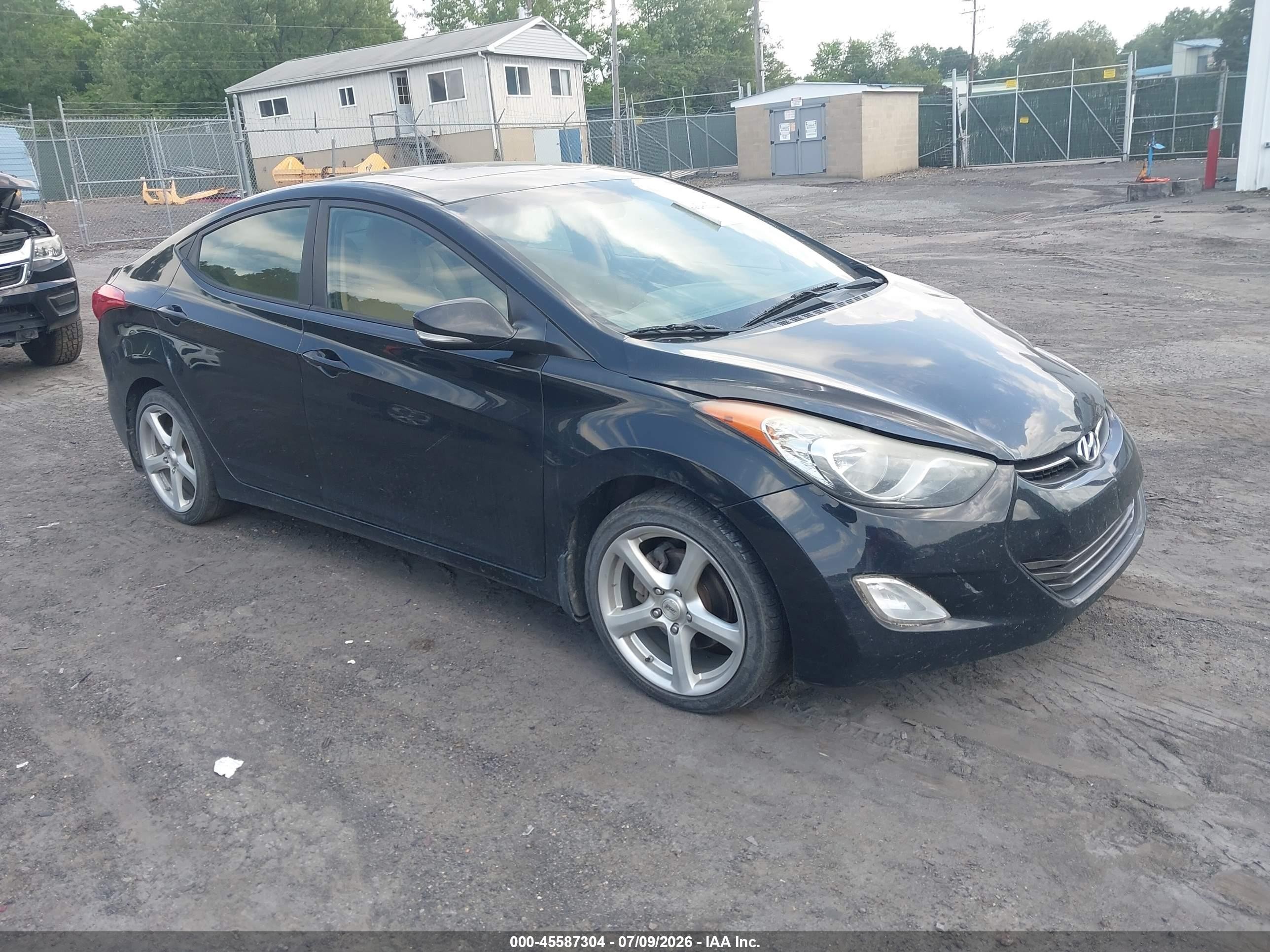 2012 Hyundai Elantra Limited Черный vin: 5NPDH4AE3CH151188