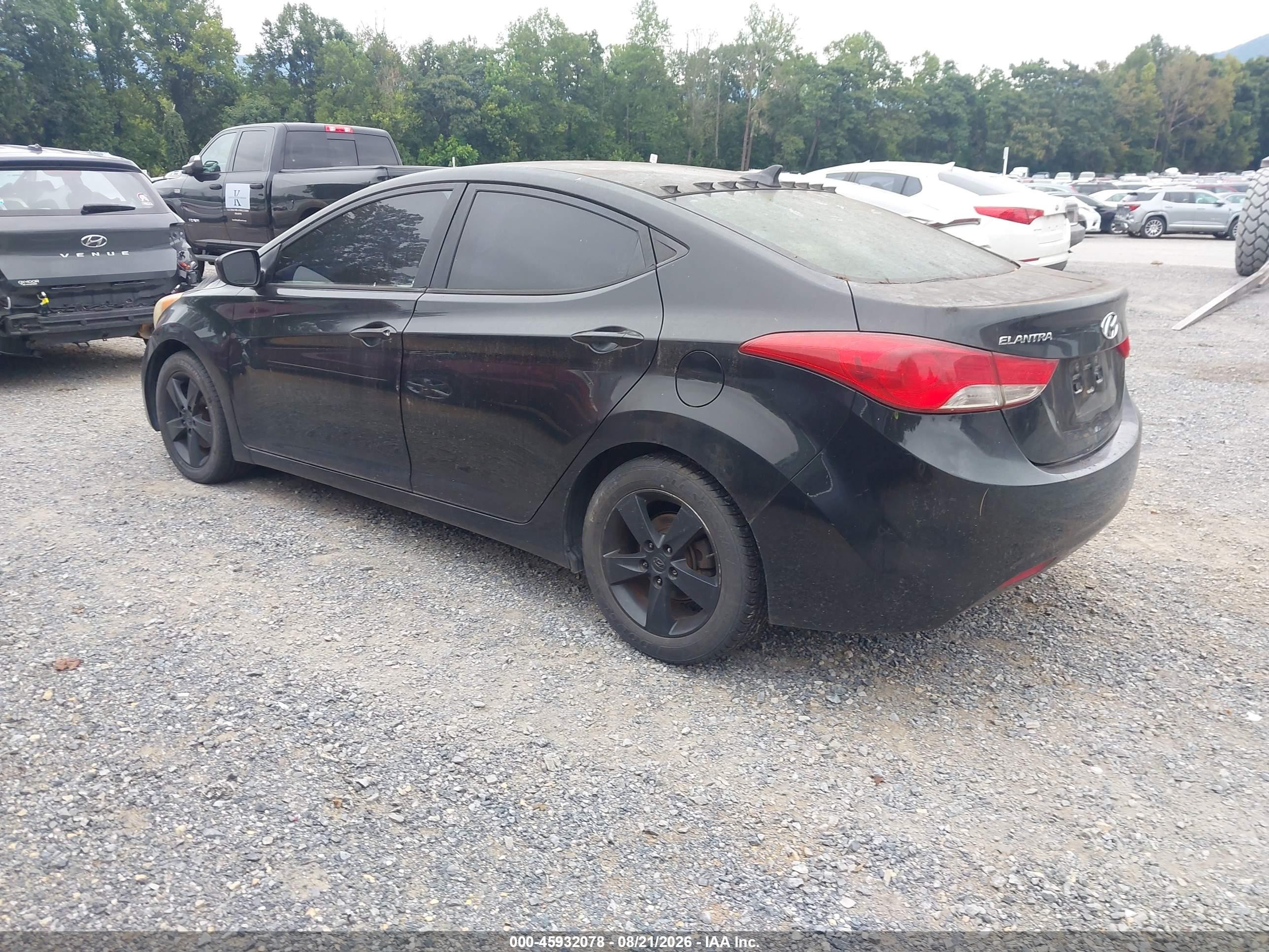 2013 Hyundai Elantra Gls Black vin: 5NPDH4AE3DH152150