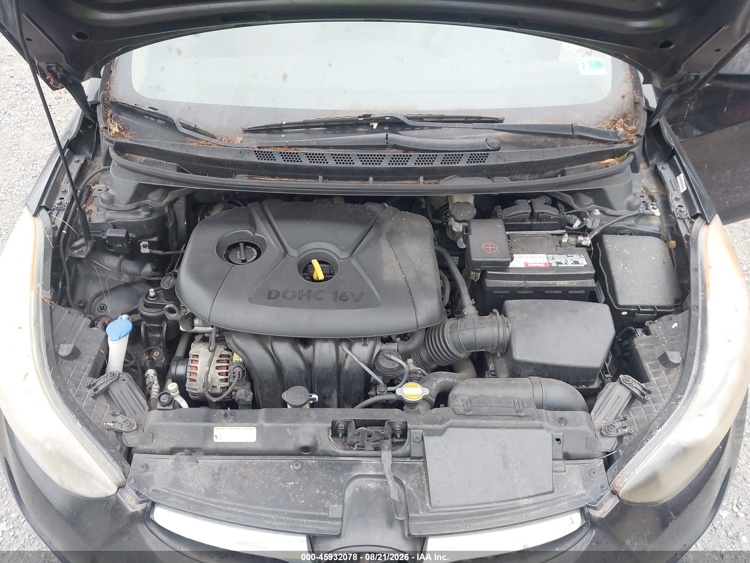 2013 Hyundai Elantra Gls Black vin: 5NPDH4AE3DH152150