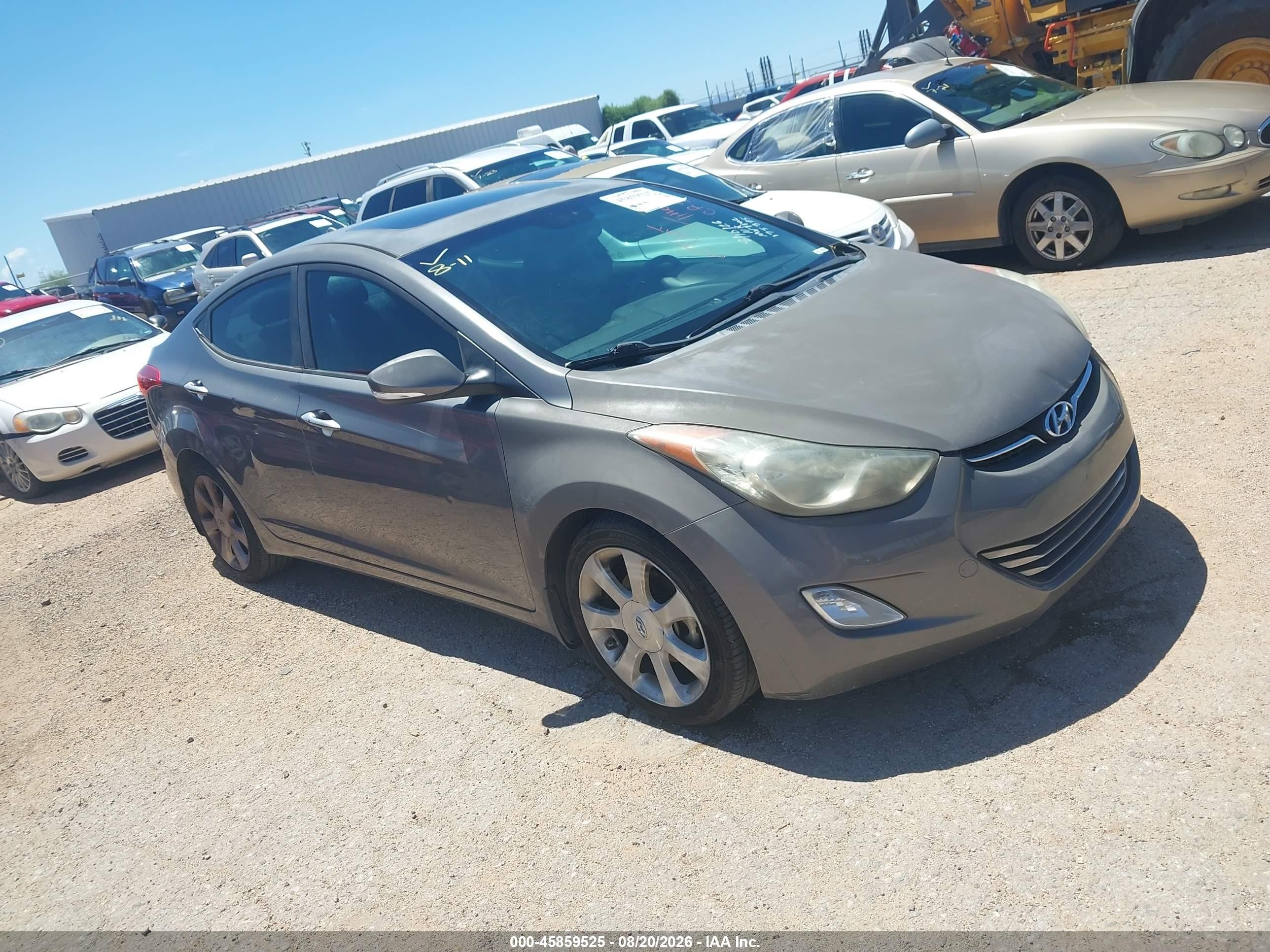 2013 Hyundai Elantra Limited Gray vin: 5NPDH4AE3DH175895